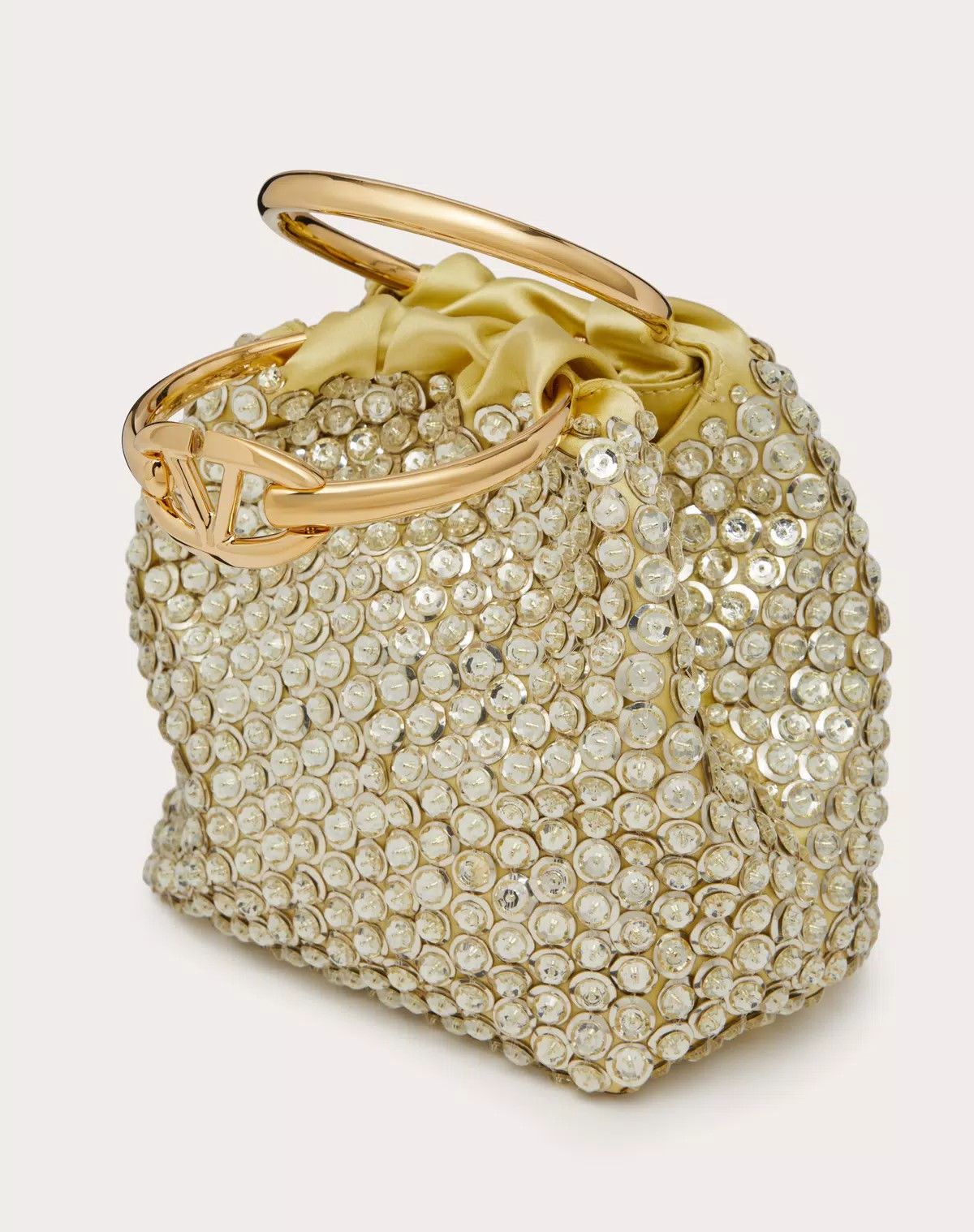 Valentino oc11z0725 Size:OS/Secrets Embroidered Bucket Bag in Silver Size ONE SIZE - 5 Thumbnail