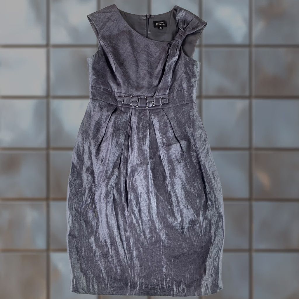 Adrianna Papell ADRIANNA PAPELL DRESS WOMENS SIZE 8 SHEATH GRAY SLEEVELESS PULLOVER Size M / US 6-8 / IT 42-44 - 1 Thumbnail