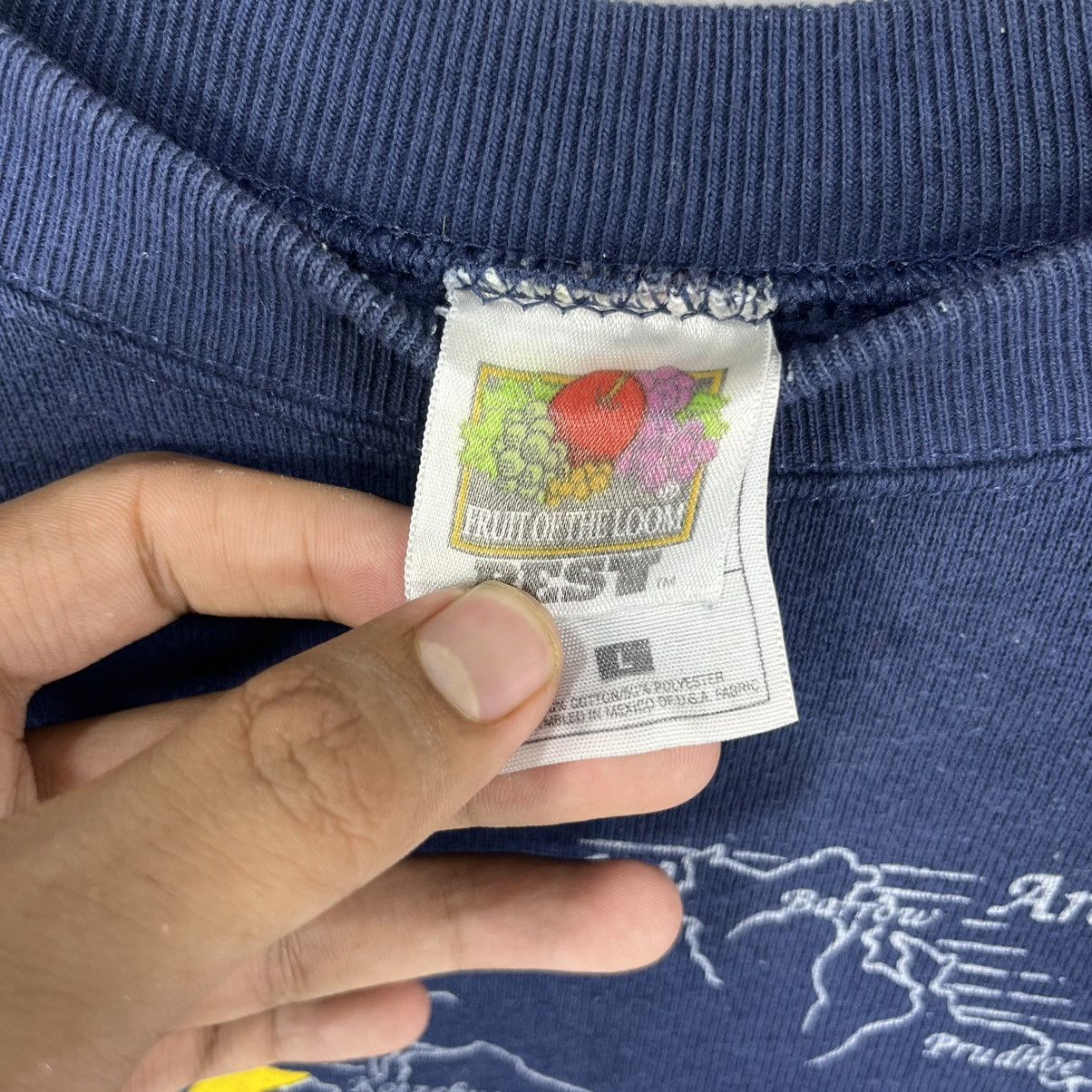 Fruit Of The Loom × Vintage VINTAGE 90s ALASKA MAP GRAPHIC RETRO BIG LOGO PRINTED Size US L / EU 52-54 / 3 - 8 Thumbnail