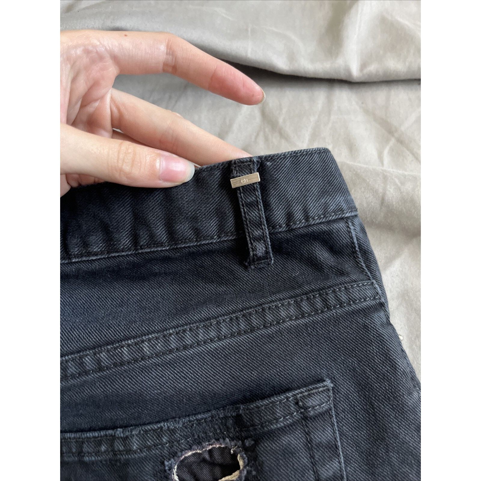 Dior Dior Black & Silver Distressed Jeans Size 31 Size US 31 - 12 Thumbnail