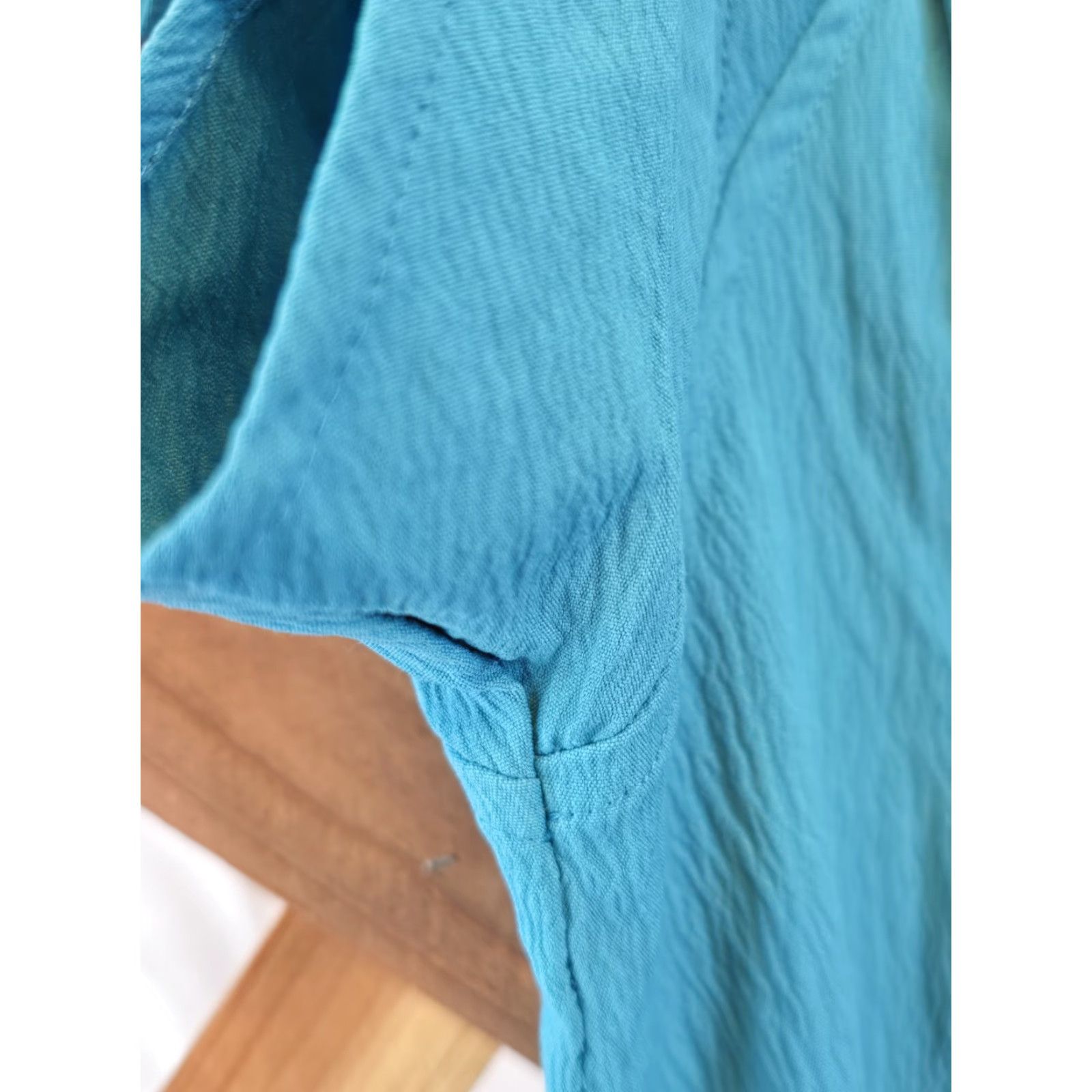 Vintage Womens Casual Short Sleeve Ruffle Mini Dress - Blue - Size M - New Size 32" / US 10 / IT 46 - 6 Thumbnail