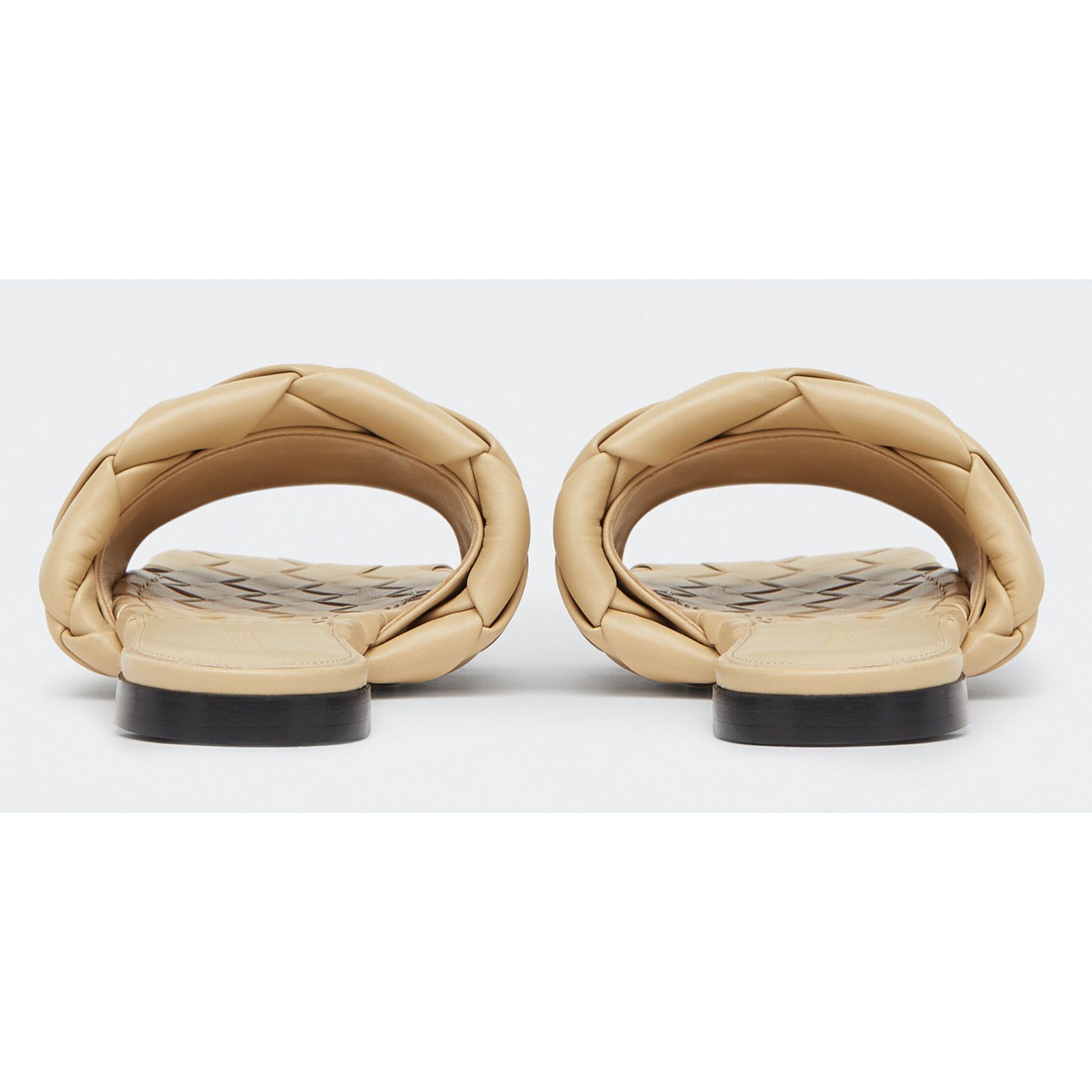Bottega Veneta Bottega Veneta Lido Flat Slides Cane Sugar Beige Intrecciato Size US 10 / IT 40 - 10 Thumbnail