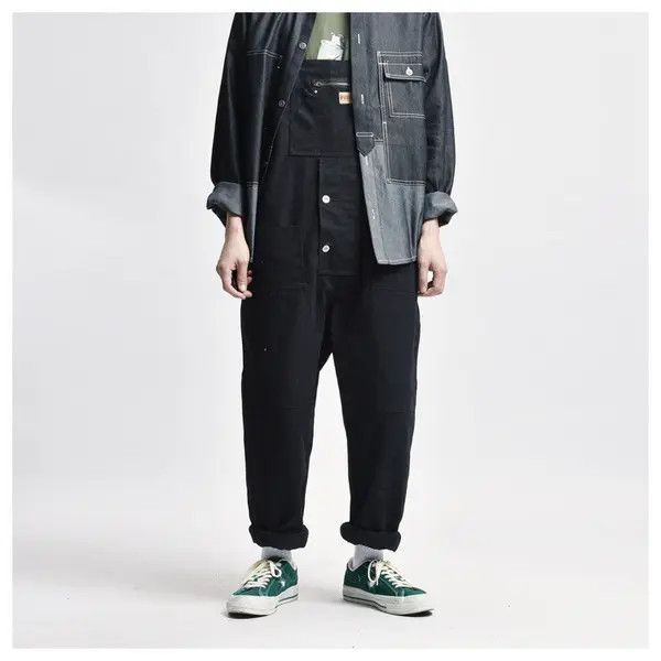 Japanese Brand Yuki Men's Street Washed Vintage Loose Multi-Pocket Overalls Size US 32 / EU 48 - 1 Thumbnail