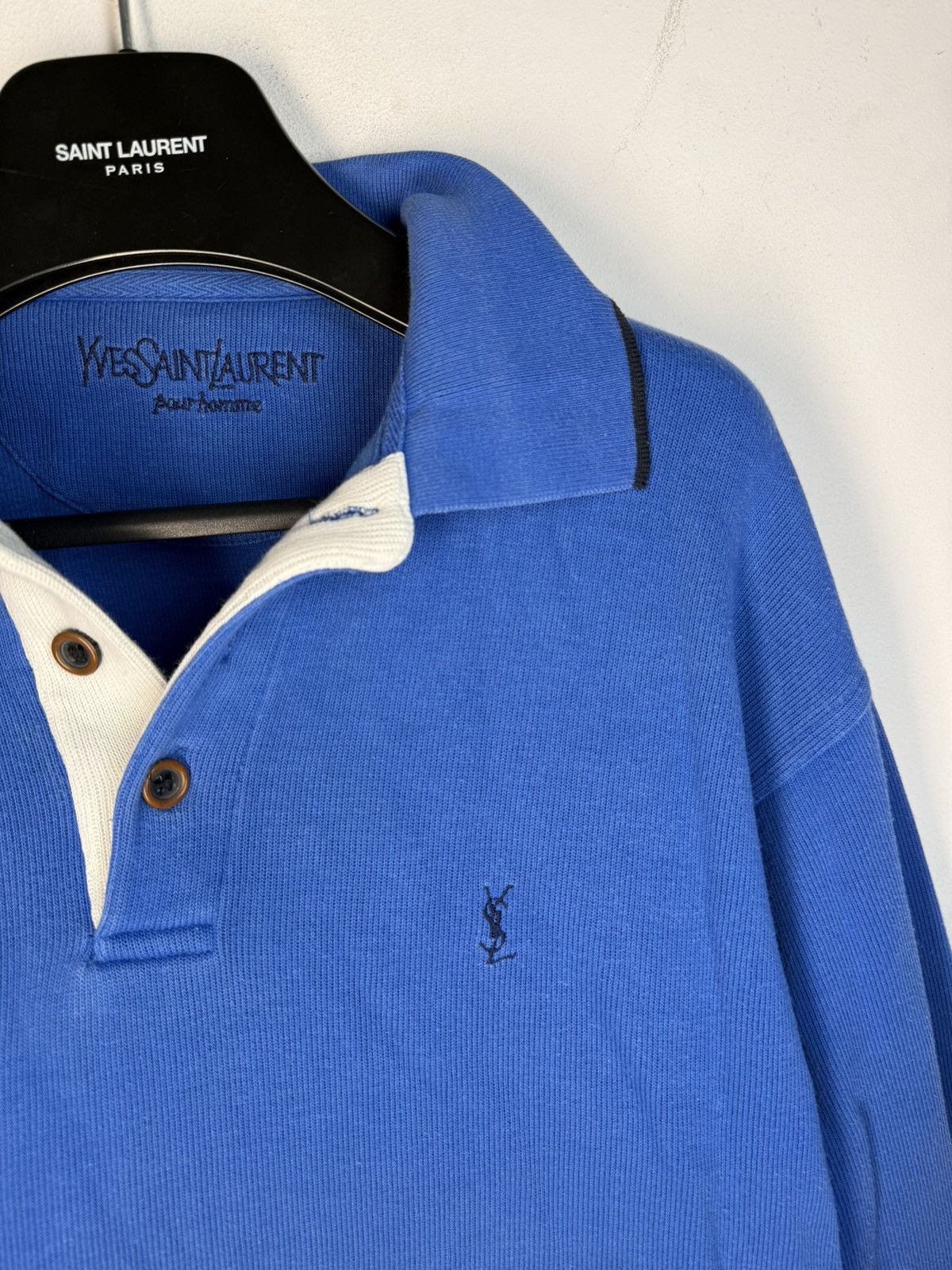 Yves Saint Laurent 90s YSL Sweatshirt 1/4 Quarter Zip y2k Sweater Old Money Size US M / EU 48-50 / 2 - 1 Thumbnail