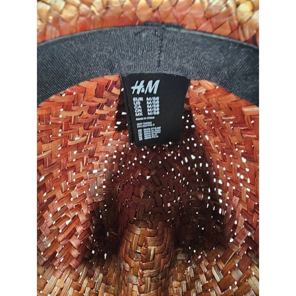 H&M H&M Mens Straw Fedora Hat Brown Woven Sun Hat Black Band Size ONE SIZE - 7 Thumbnail