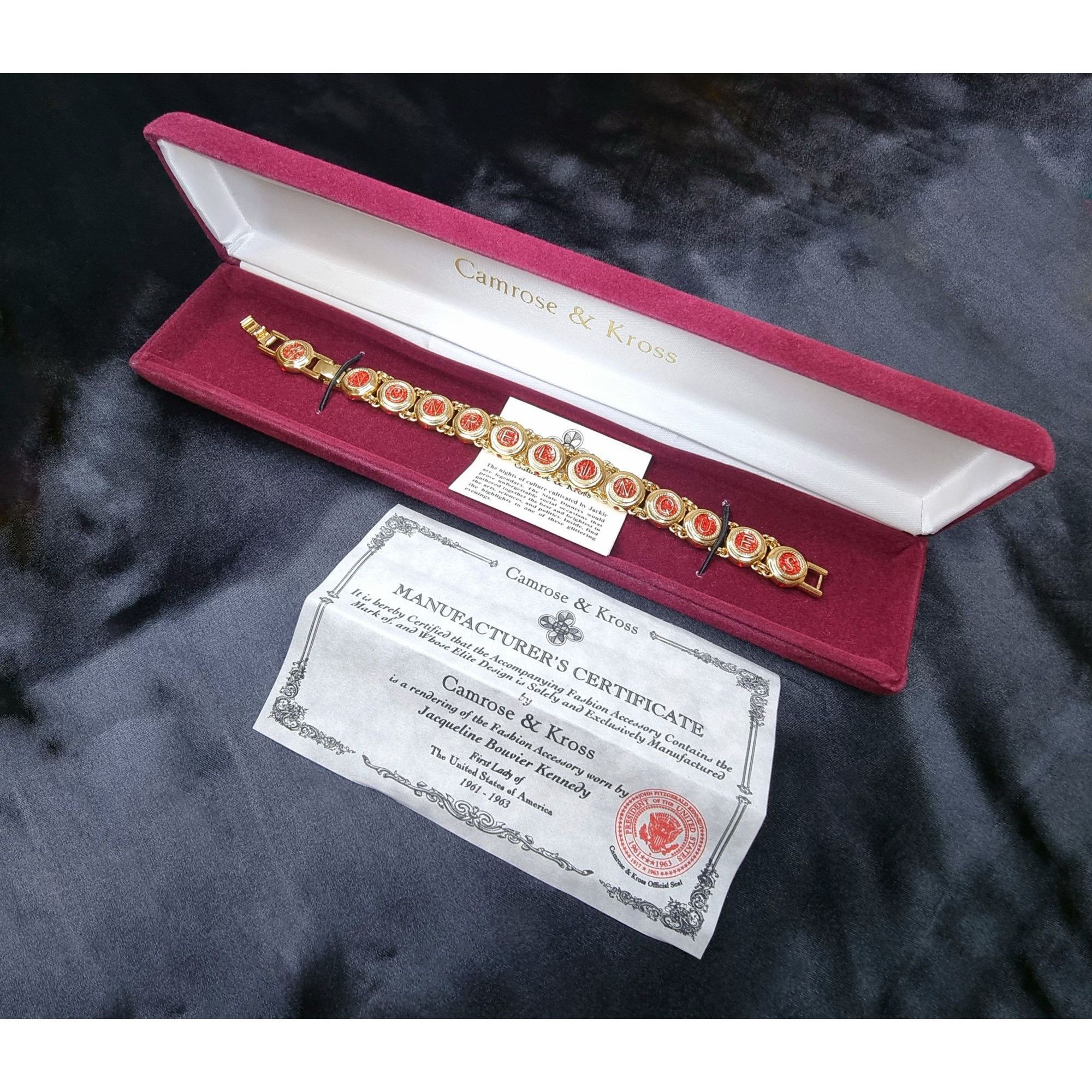 Vintage Camrose & Kross Gold-Tone Eleanor Roosevelt Initial Bracelet Size ONE SIZE - 1 Thumbnail