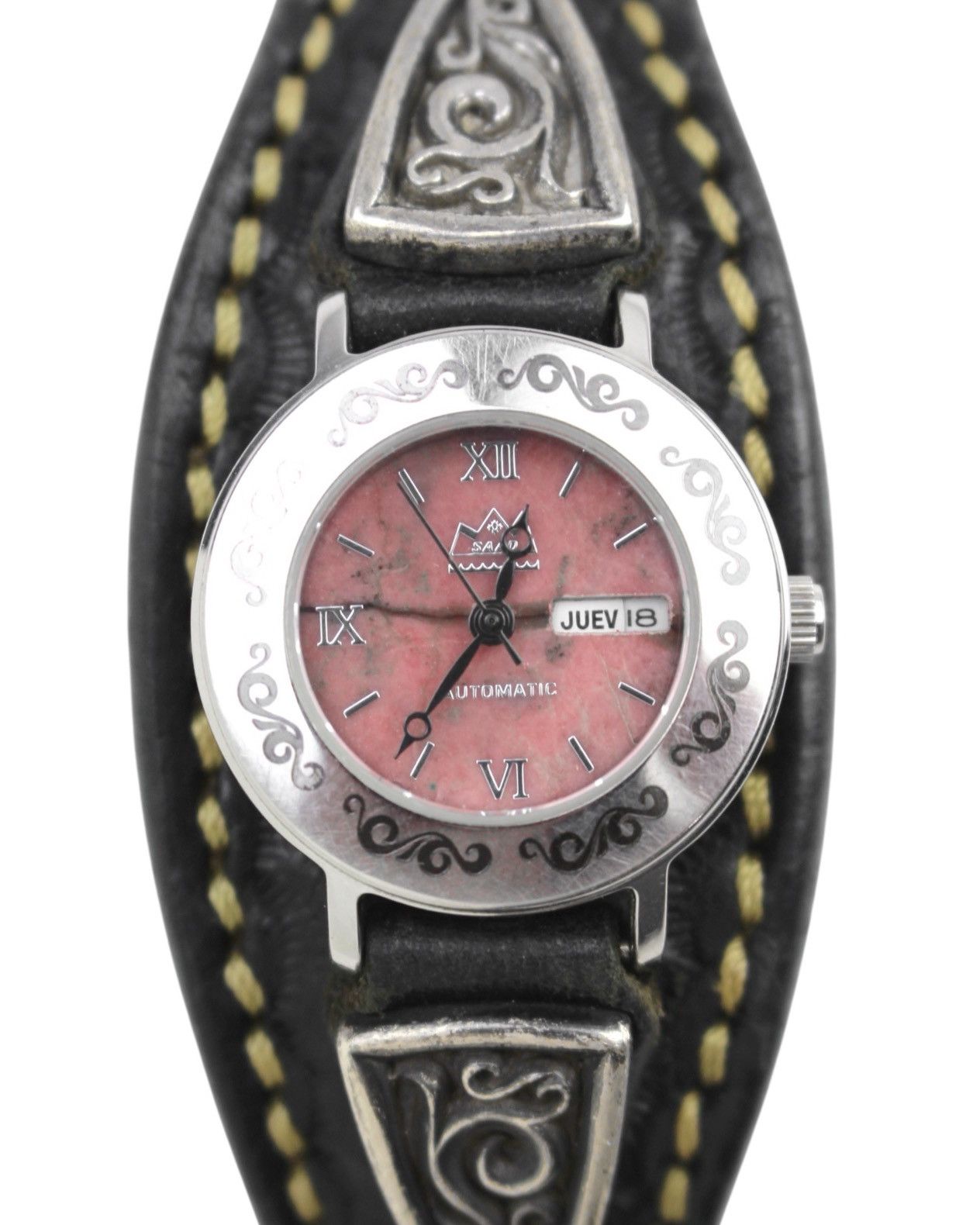 Vintage SS2015 SAAD AUTOMATIC HANDCRAFTED LEATHER & SILVER WATCH Size ONE SIZE - 2 Thumbnail