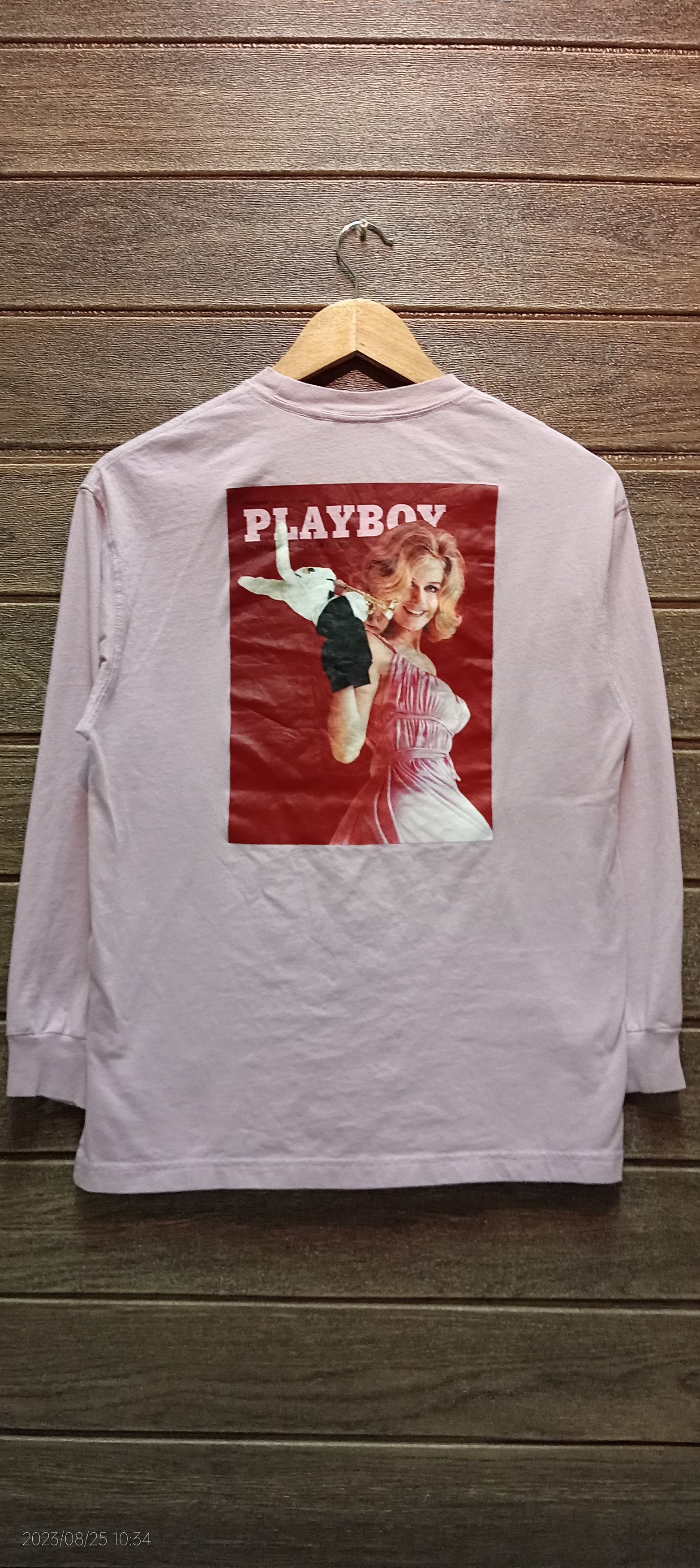 Vintage Playboy Magazine Cover Short Sleeve Button Up Shirt Size M