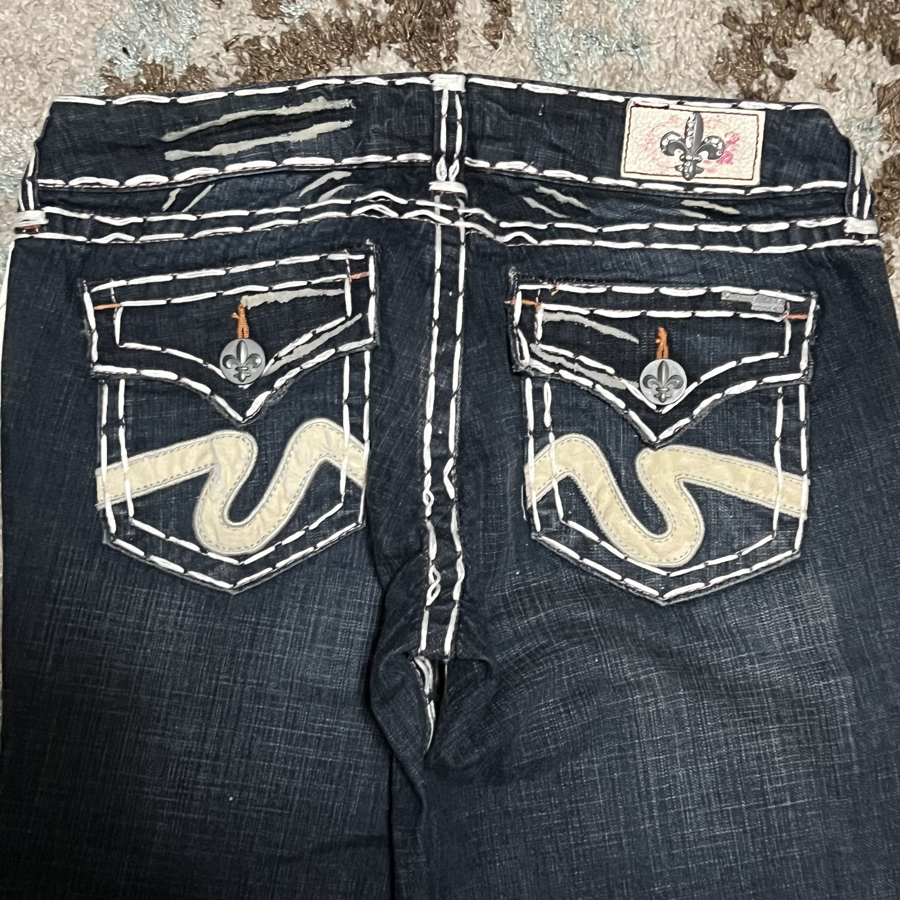 Ed Hardy × Miss Me × True Religion Vintage NWT Laguna Beach Straight Jeans Size 28x28 Y2K Size 28" / US 6 / IT 42 - 3 Thumbnail