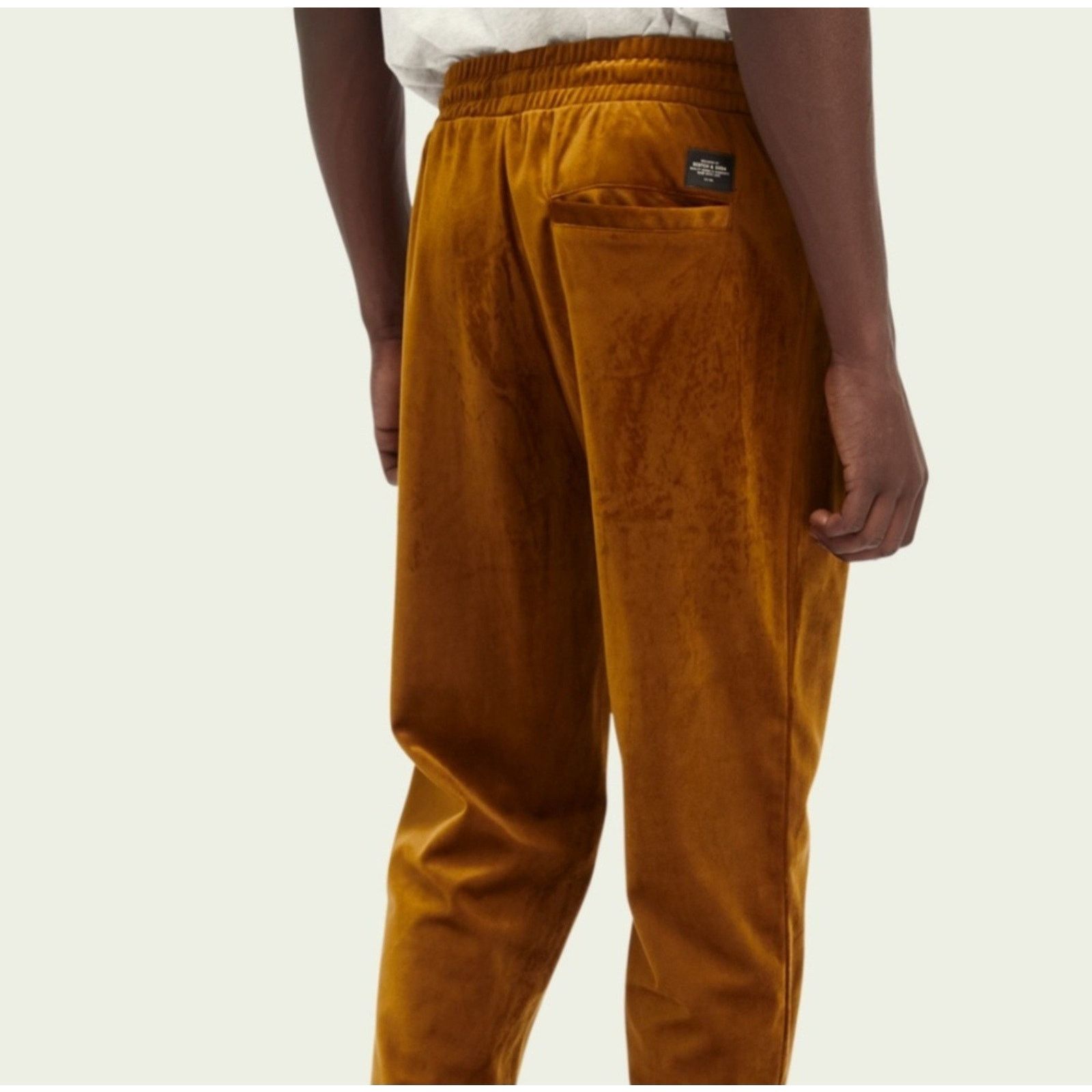 Scotch & Soda SCOTCH & SODA Velour Elastic Track Pants Drawstring Gold M Size 30" / US 8 / IT 44 - 3 Thumbnail