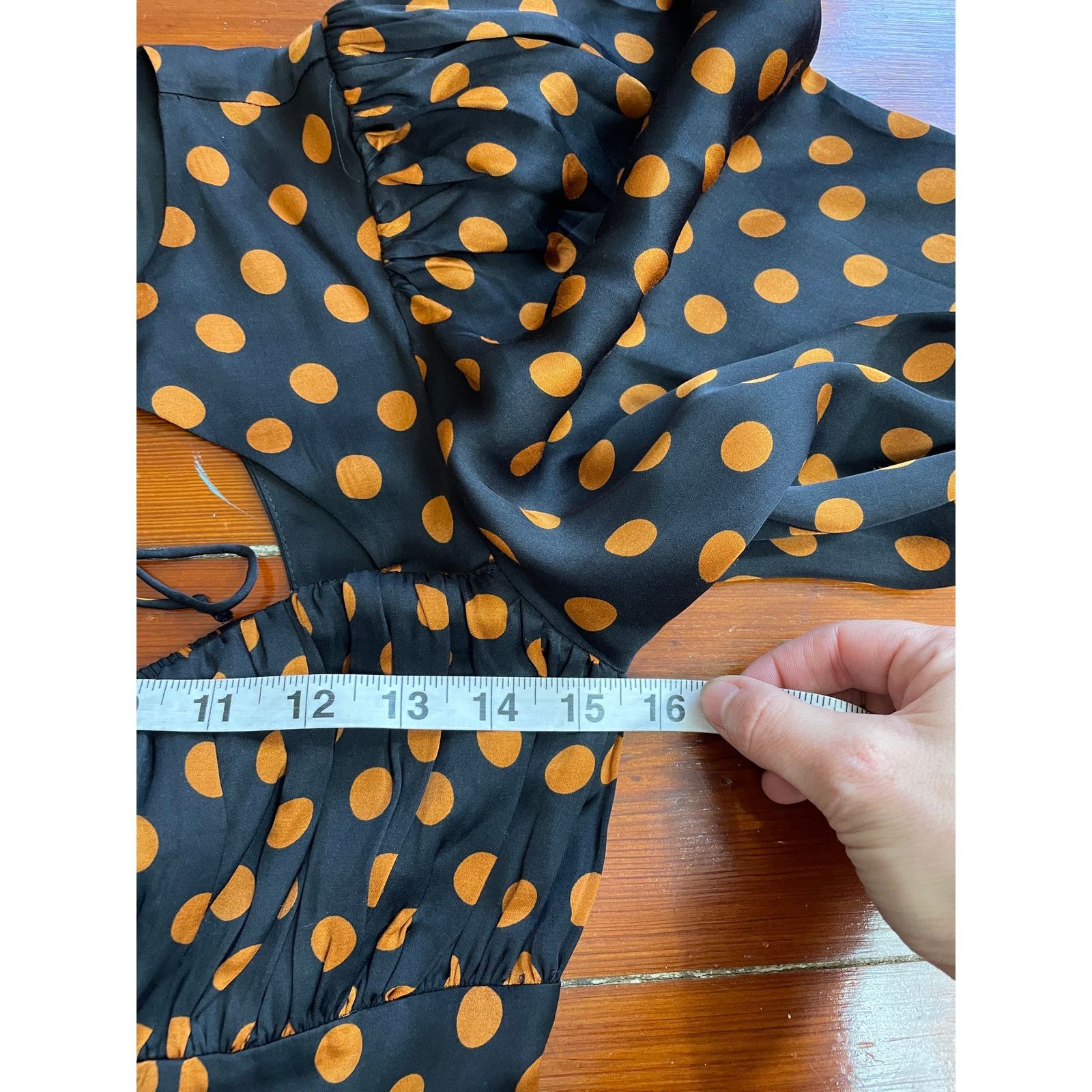 For Love & Lemons For Love & Lemons Lark Black Gold Polka Dot Mini Dress S Size S / US 4 / IT 40 - 10 Thumbnail