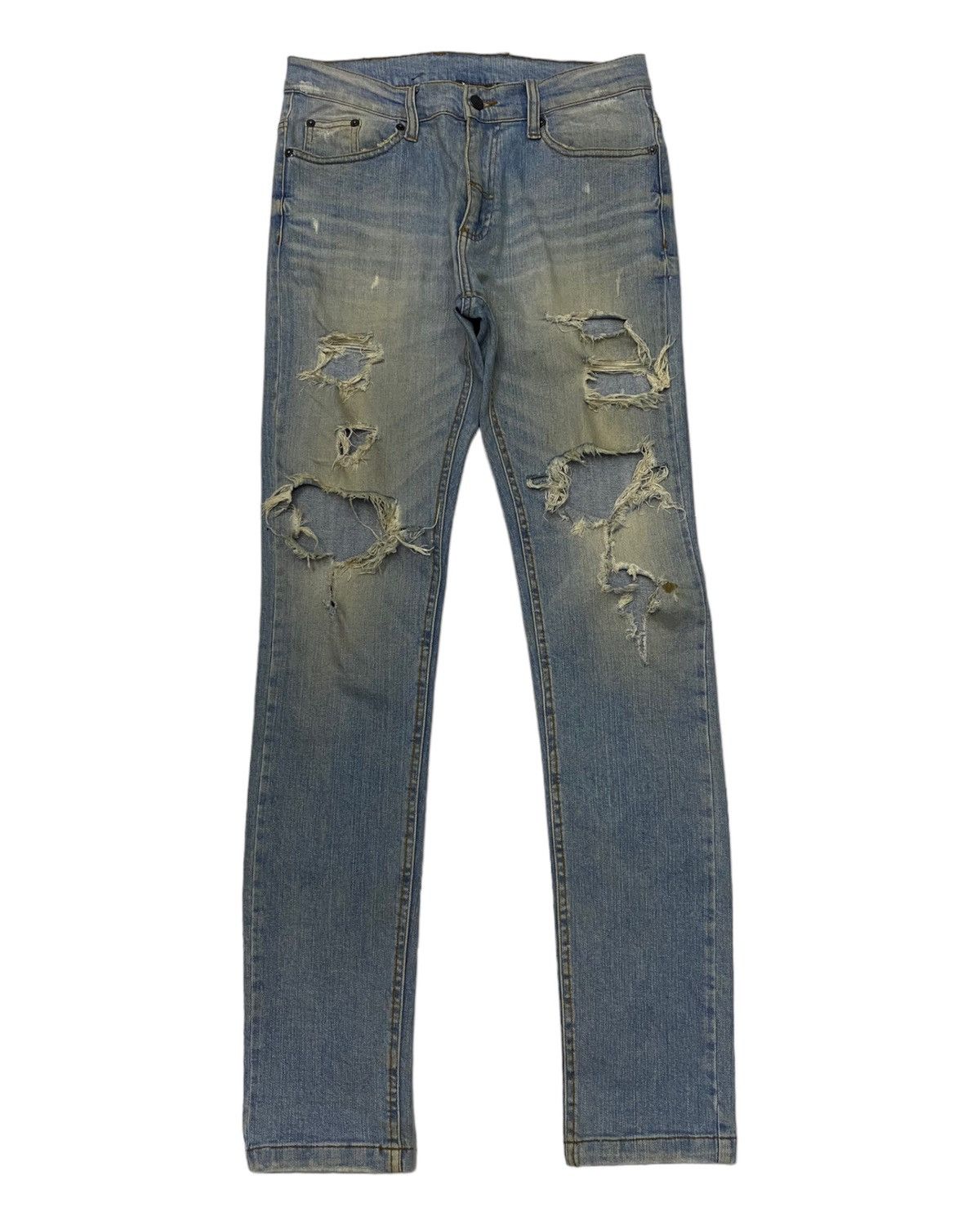image of The People Vs Distressed Rips Denim Jeans in Blue, Women's (Size 29)