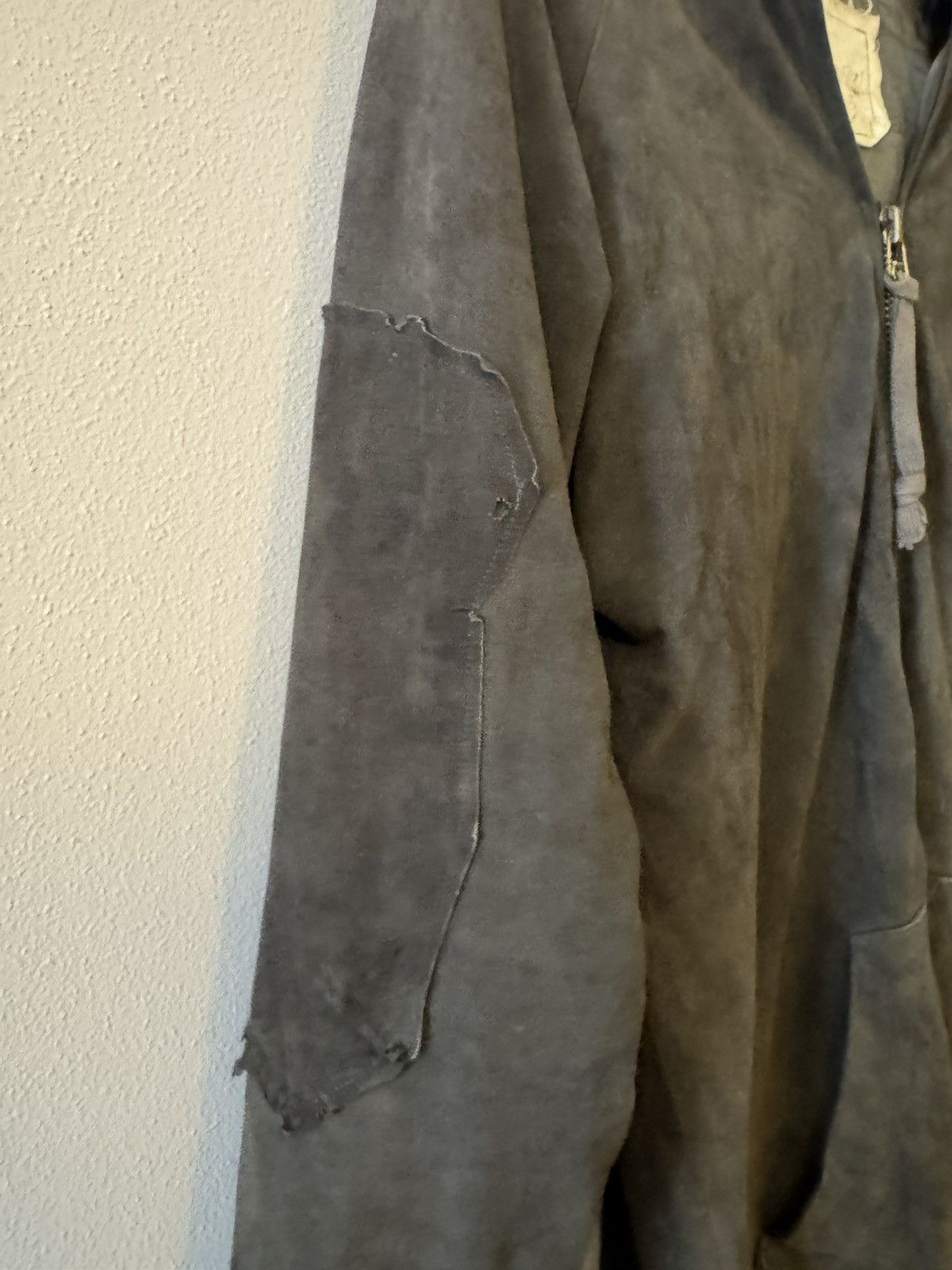 Greg Lauren The suede hoodie “coal” Size US M / EU 48-50 / 2 - 3 Thumbnail