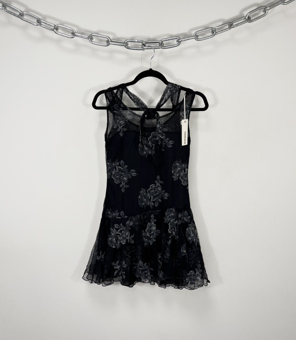 Diesel D-Warda NWT Women's Floral Mesh Mini Camisole Dress - ice4pros.com.br