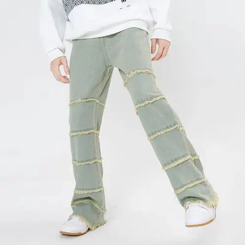 Jean Frayed Tassel Baggy Denim Jeans Size US 33 - 4 Thumbnail