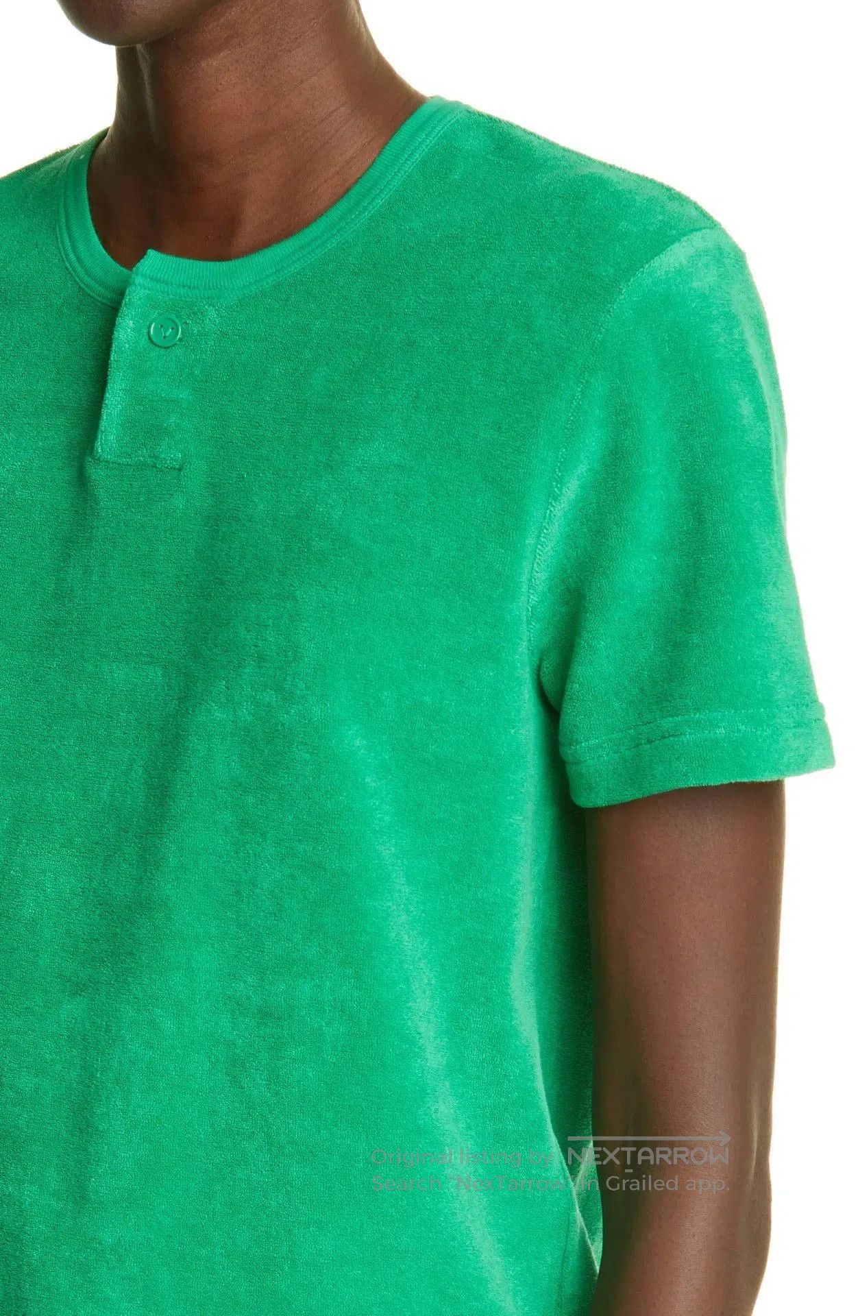 Bottega Veneta Green Short Sleeve Henley Shirt. Size US M / EU 48-50 / 2 - 2 Thumbnail