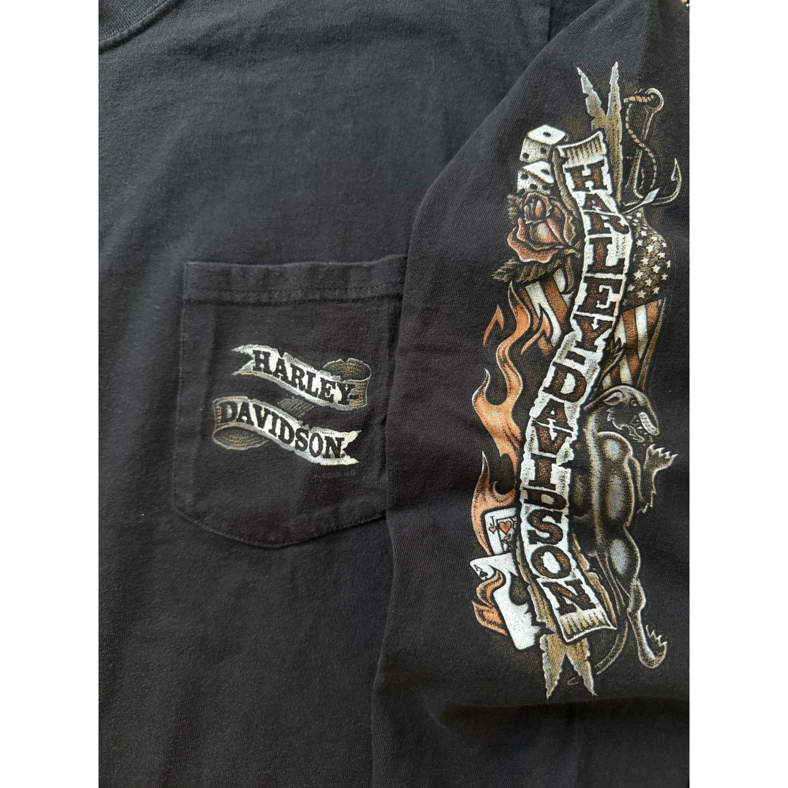 Harley Davidson Vintage Y2K Harley Davidson Pocket Flames Long Sleeve Size US L / EU 52-54 / 3 - 2 Thumbnail