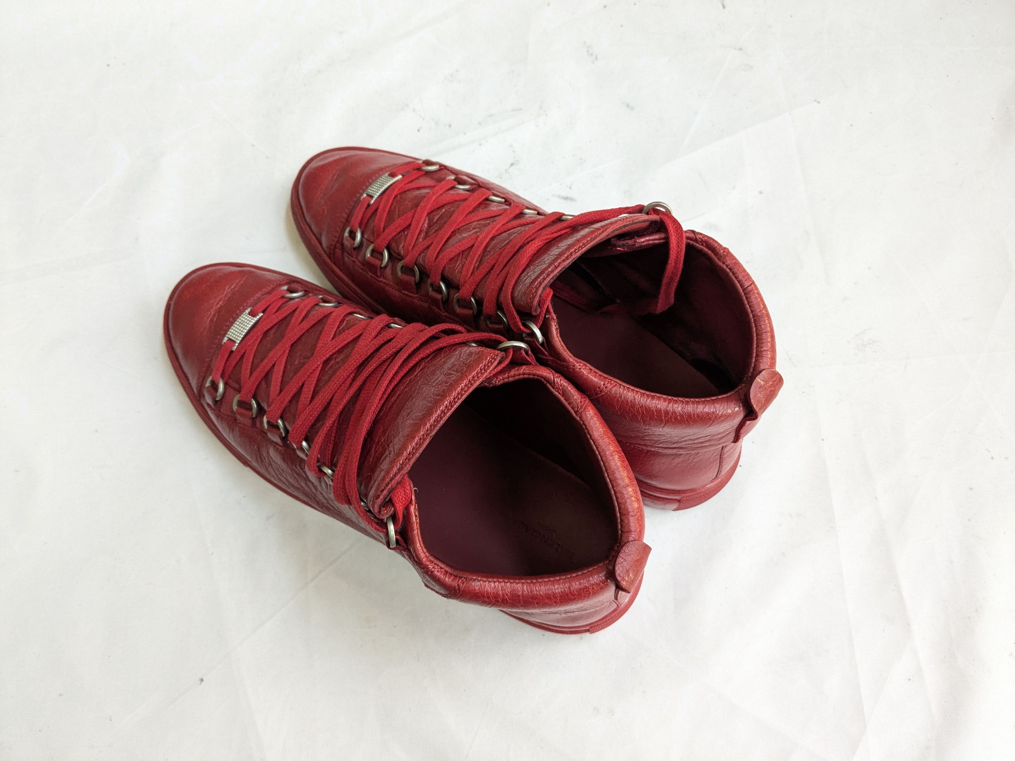 Balenciaga Balenciaga Arena Red 11 Leather High Tops Size US 11 / EU 44 - 14 Thumbnail