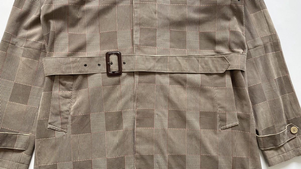 Emporio Armani Prince Of Wales Check Suede Overcoat Size US XL / EU 56 / 4 - 10 Thumbnail
