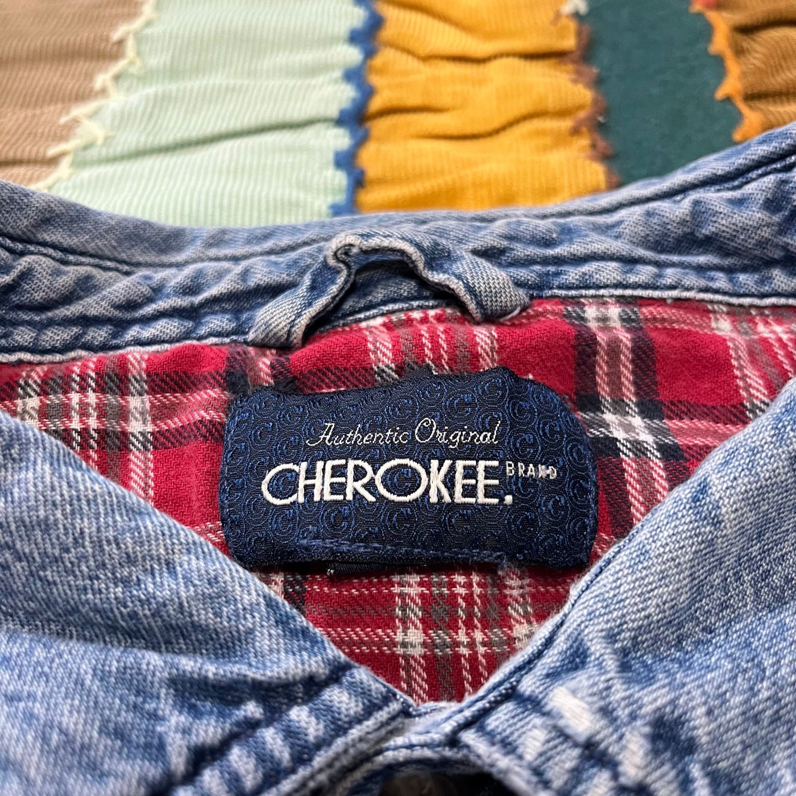 Cherokee Vintage Cherokee Red Plaid Lined Denim Button Up Jacket XL Size US XL / EU 56 / 4 - 3 Thumbnail