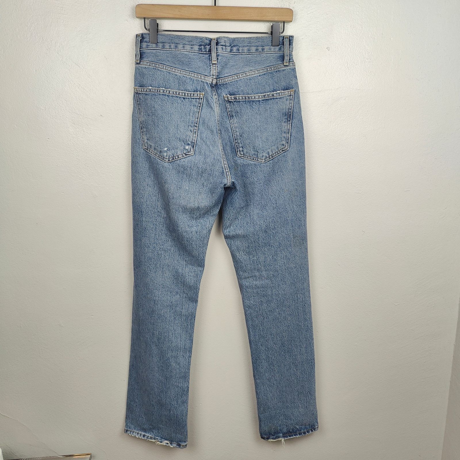 Agolde Agolde Lana Straight Jeans Womens 25 Backdrop Knee Rips Size 25" / US 0 / IT 36 - 5 Thumbnail