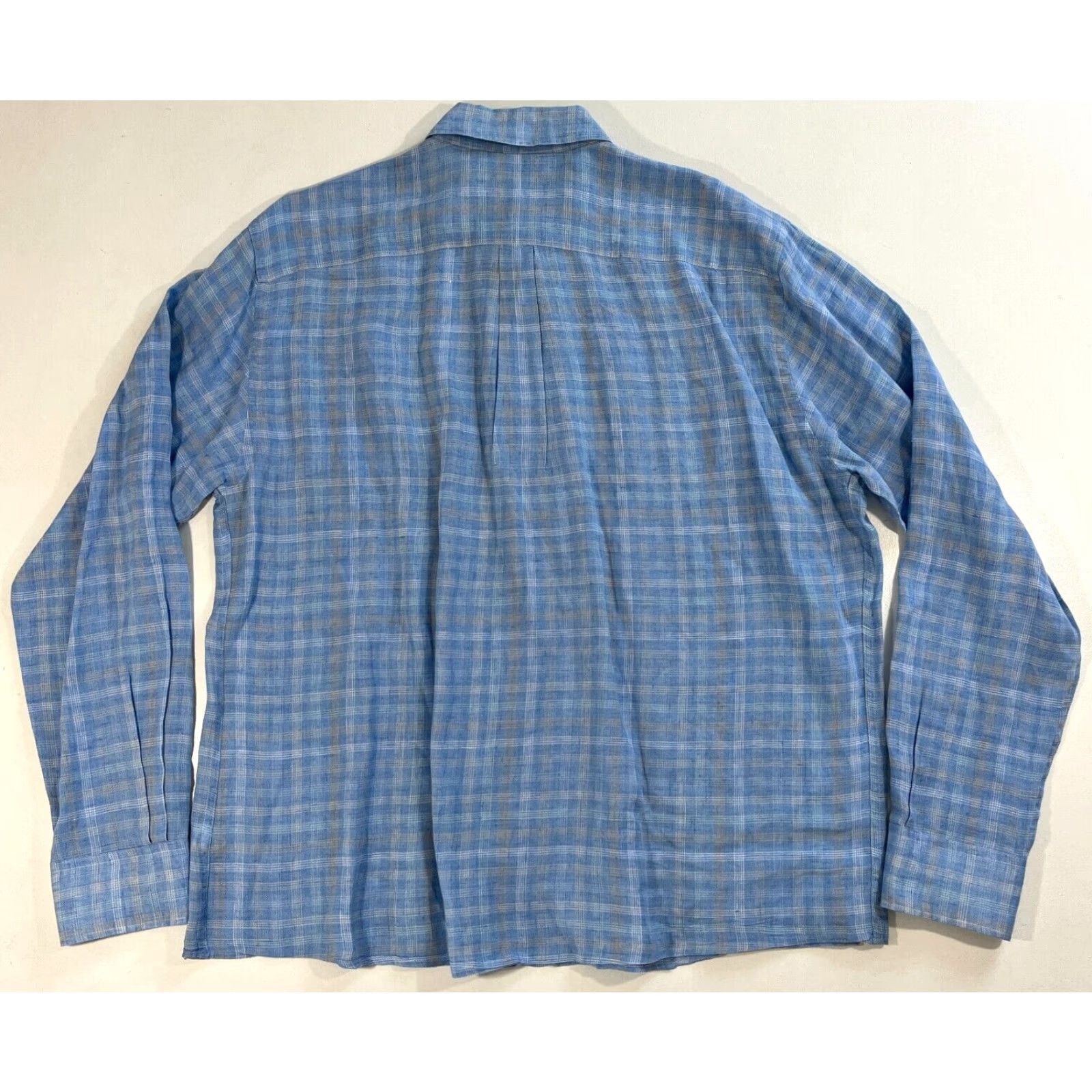 Peter Millar Peter Millar Seaside Duxbury Beach Linen Sport Shirt Plaid XL Blue Mens Shirt Size US XL / EU 56 / 4 - 4 Thumbnail