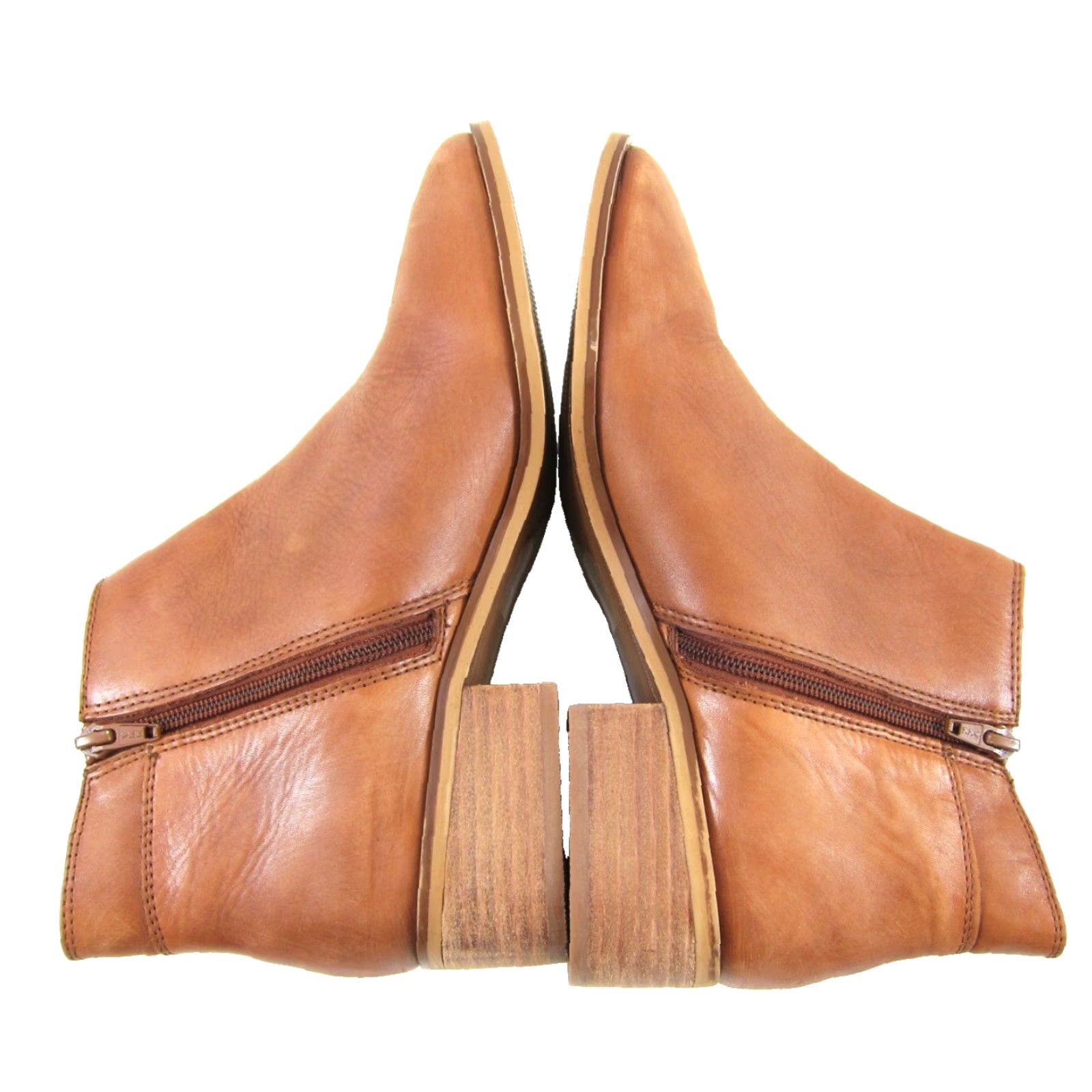 Aldo ALDO Tan Brown Distressed 100% Leather Zip Ankle Bootie Boot Women 9 Size US 9 / IT 39 - 6 Thumbnail