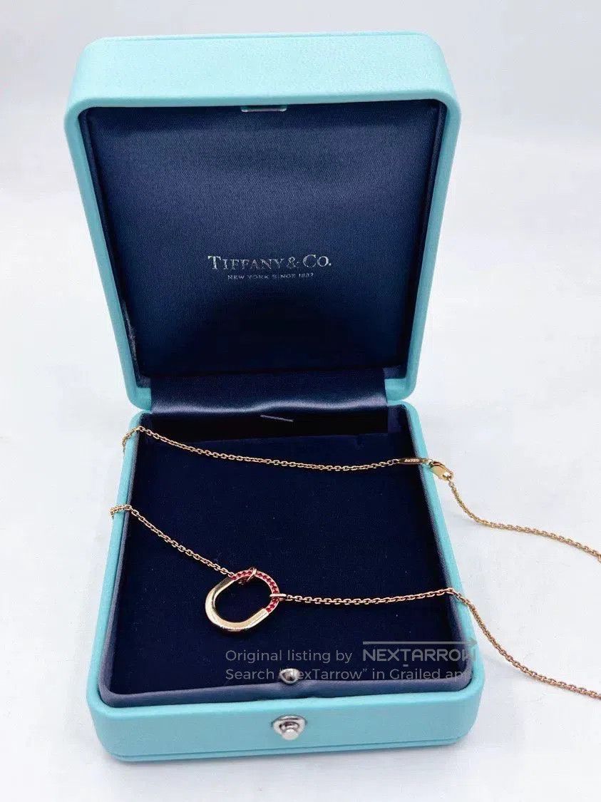 Tiffany & Co. Tiffany Lock Rose Gold Ruby Necklace. Size ONE SIZE - 1 Thumbnail