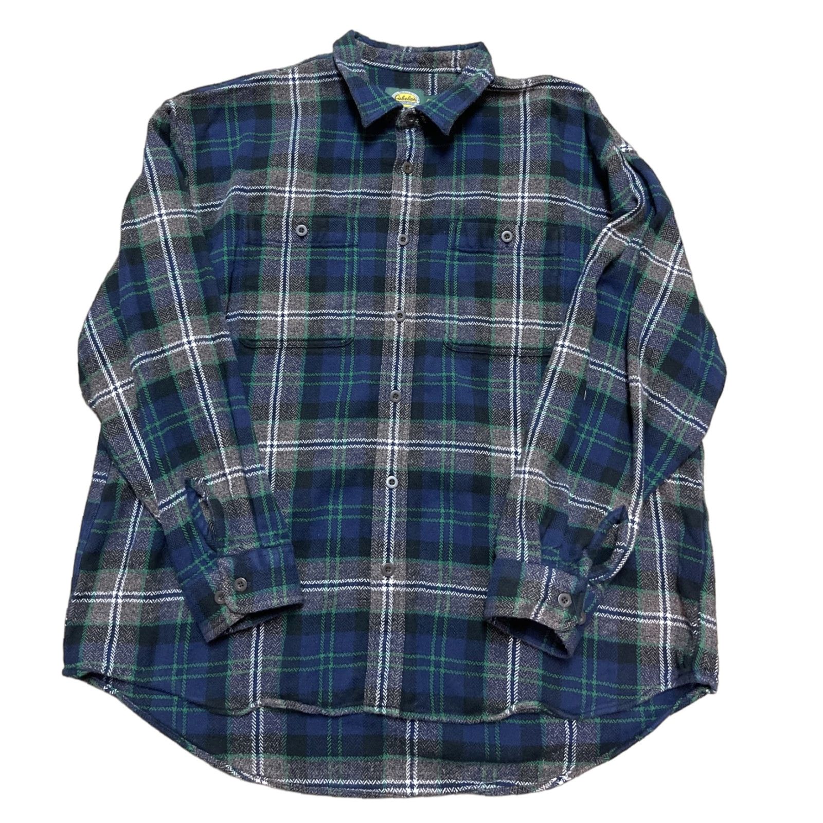 VINTAGE Cabela's Men's Flannel Shirt Long Sleeve Cotton Plaid