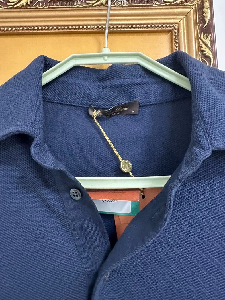Loro Piana LORO PIANA Shirt cotton collar breathable classic blue str Size US M / EU 48-50 / 2 - 2 Thumbnail