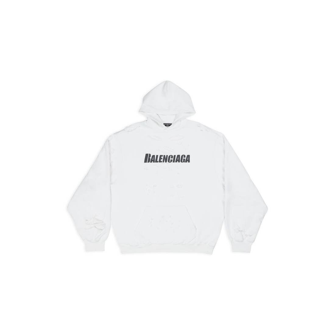 o1bcso1str1224 Caps Destroyed Hoodie in White
