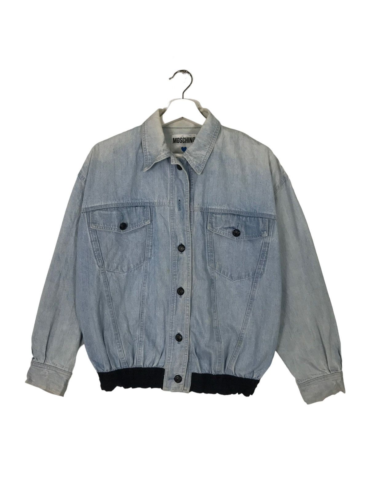 Moschino 💥 MOSCHINO DYED BLUE DENIM JACKET Size US M / EU 48-50 / 2 - 5 Thumbnail