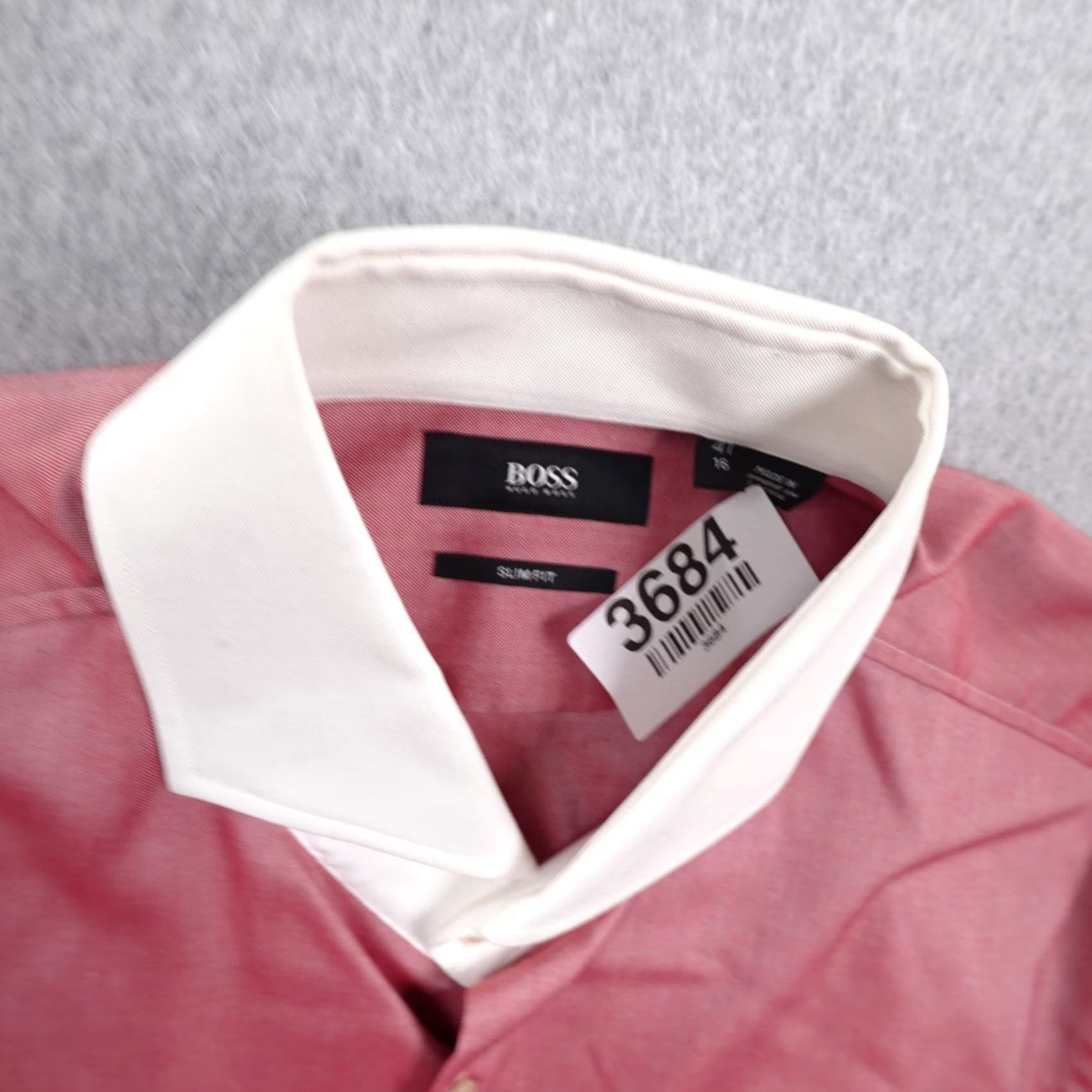 Hugo Boss Hugo Boss Dress Shirt Mens 16 / 41 Pink Spread Collar Size 42R - 4 Thumbnail