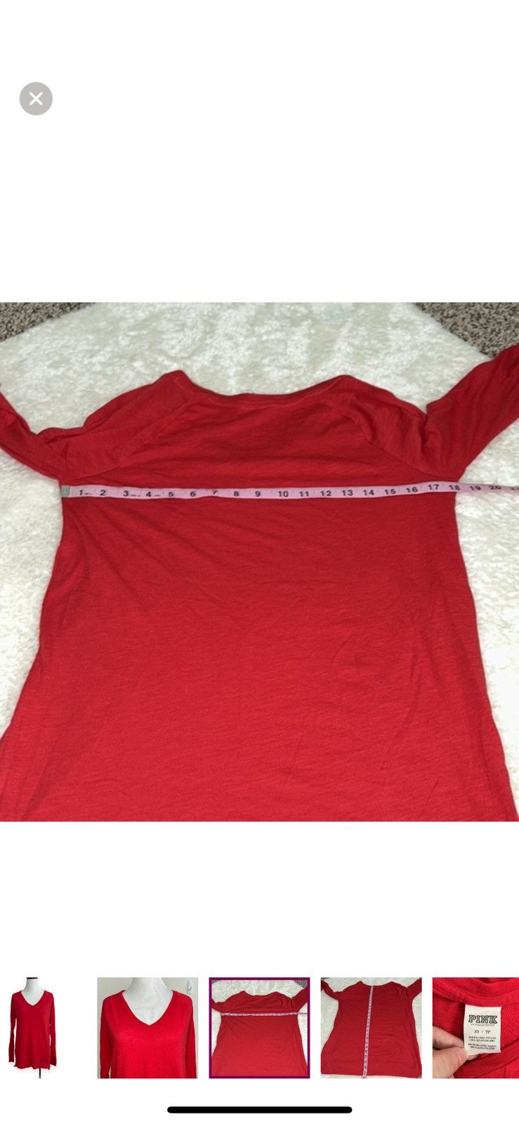 Pink Pink Victoria’s Secret XS red long sleeved tee Size XS / US 0-2 / IT 36-38 - 3 Thumbnail