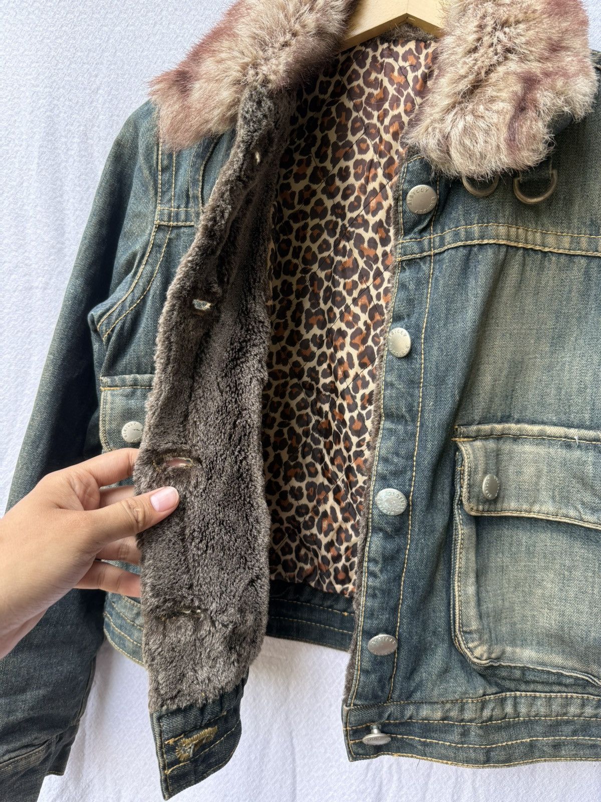 Yohji Yamamoto Fur Denim Jacket Sisley Ifsixwasnine Lgb Styled Size US S / EU 44-46 / 1 - 4 Thumbnail