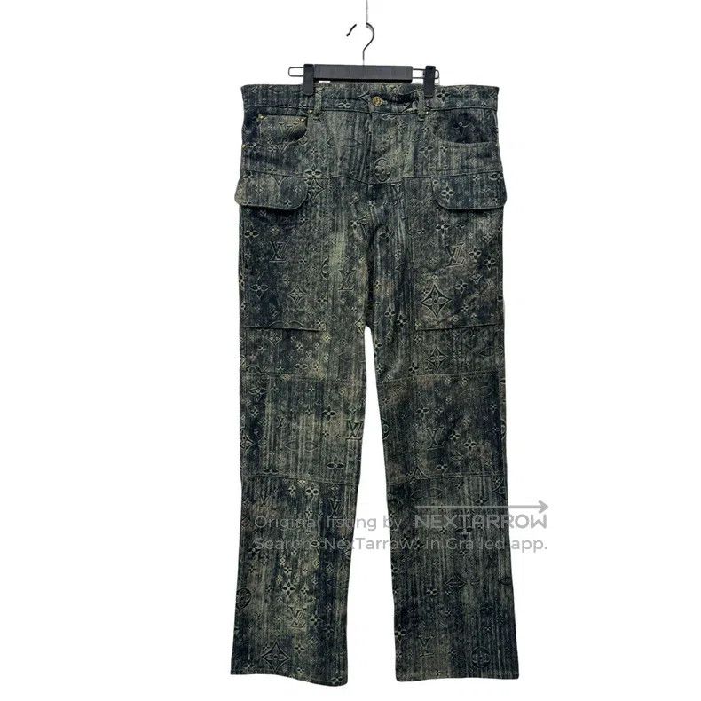 Louis Vuitton Louis Vuitton Green Rendering Full Logo Denim Pants Size US 34 / EU 50 - 1 Thumbnail