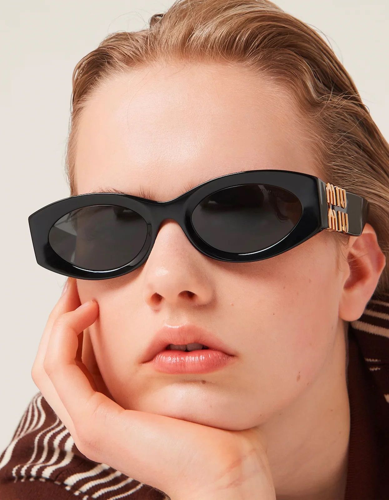 Miu Miu NEW Miu Miu MU11WS 1AB5S0 GLIMPSE Oval Women Sunglasses Size ONE SIZE - 11 Thumbnail