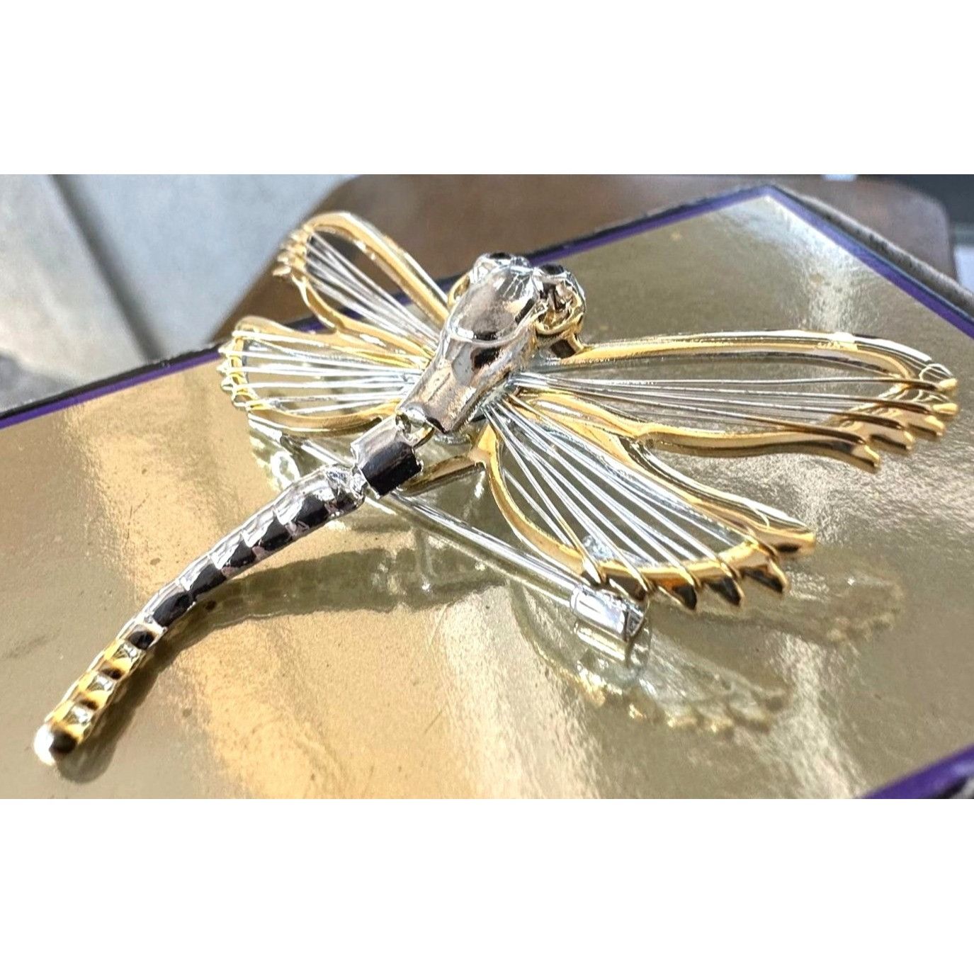 Handmade Dragonfly Pendant Brooch Pin Filigree New Firefly Jewelry F Size ONE SIZE - 4 Thumbnail