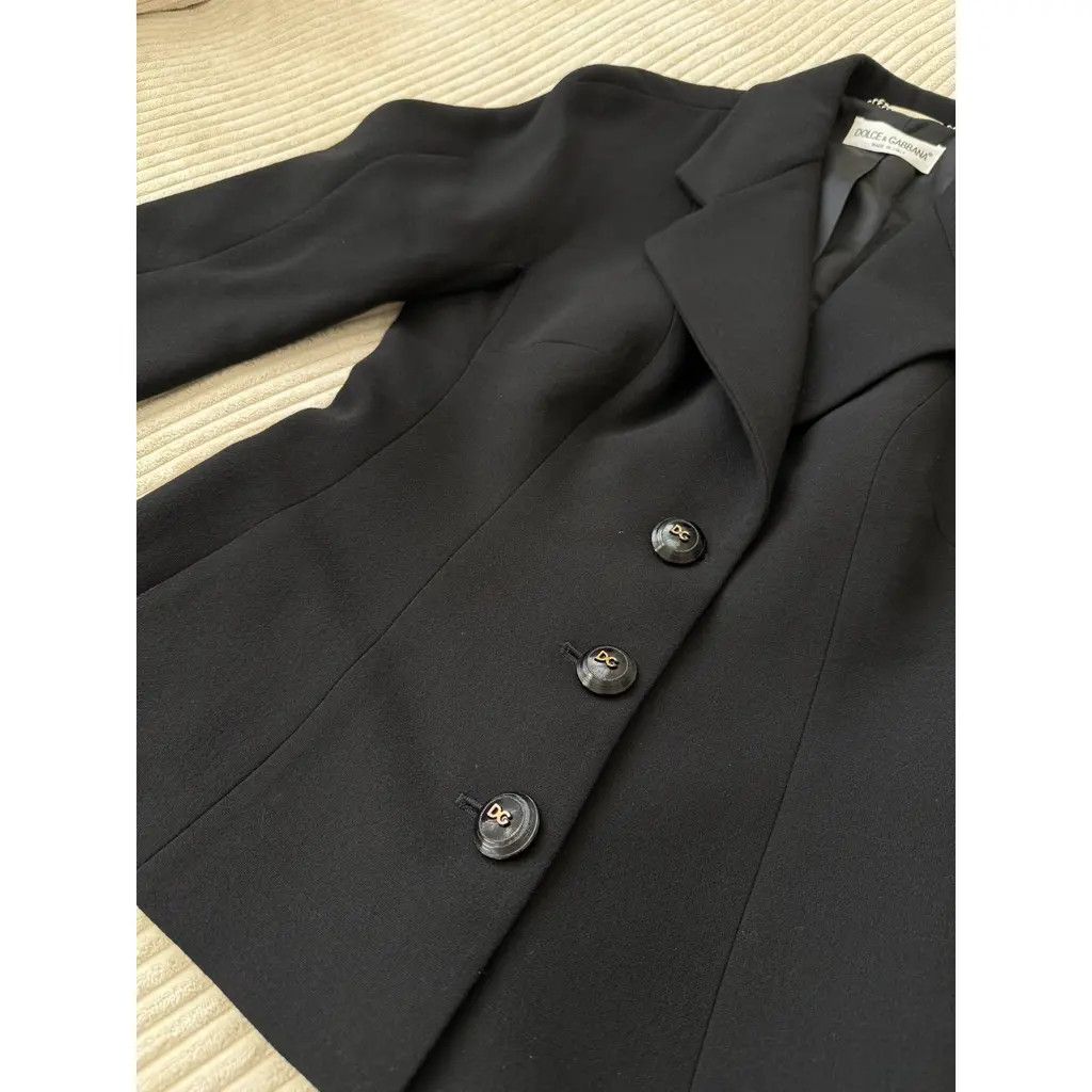 Dolce & Gabbana Dolce & Gabbana Vintage Tailored Black Wool Blazer SizeIT42 Size M / US 6-8 / IT 42-44 - 4 Thumbnail