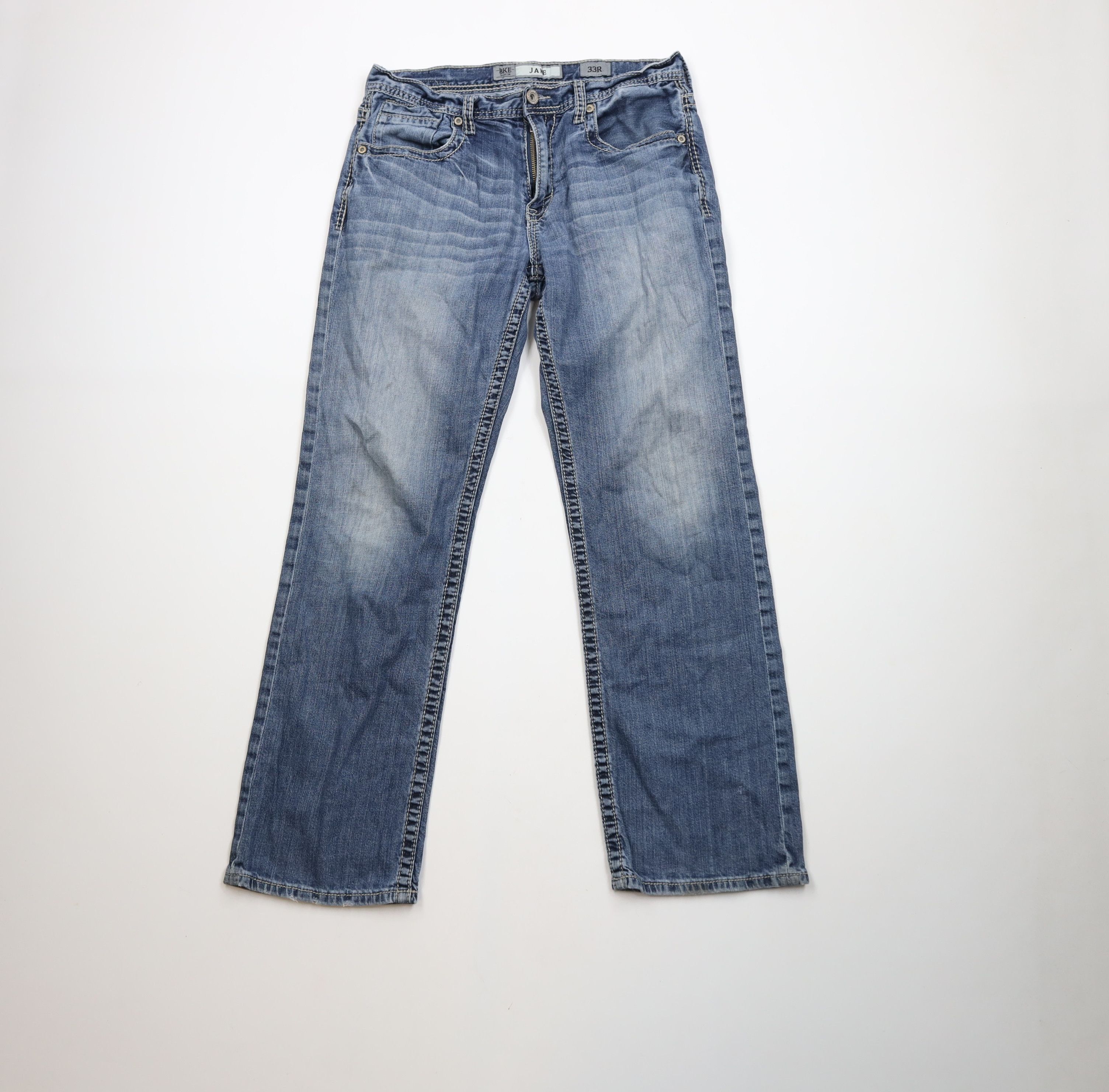 Vintage Buckle BKE Thick Stitch Stretch Jake Bootleg Denim Jeans Size US 33 - 1 Thumbnail