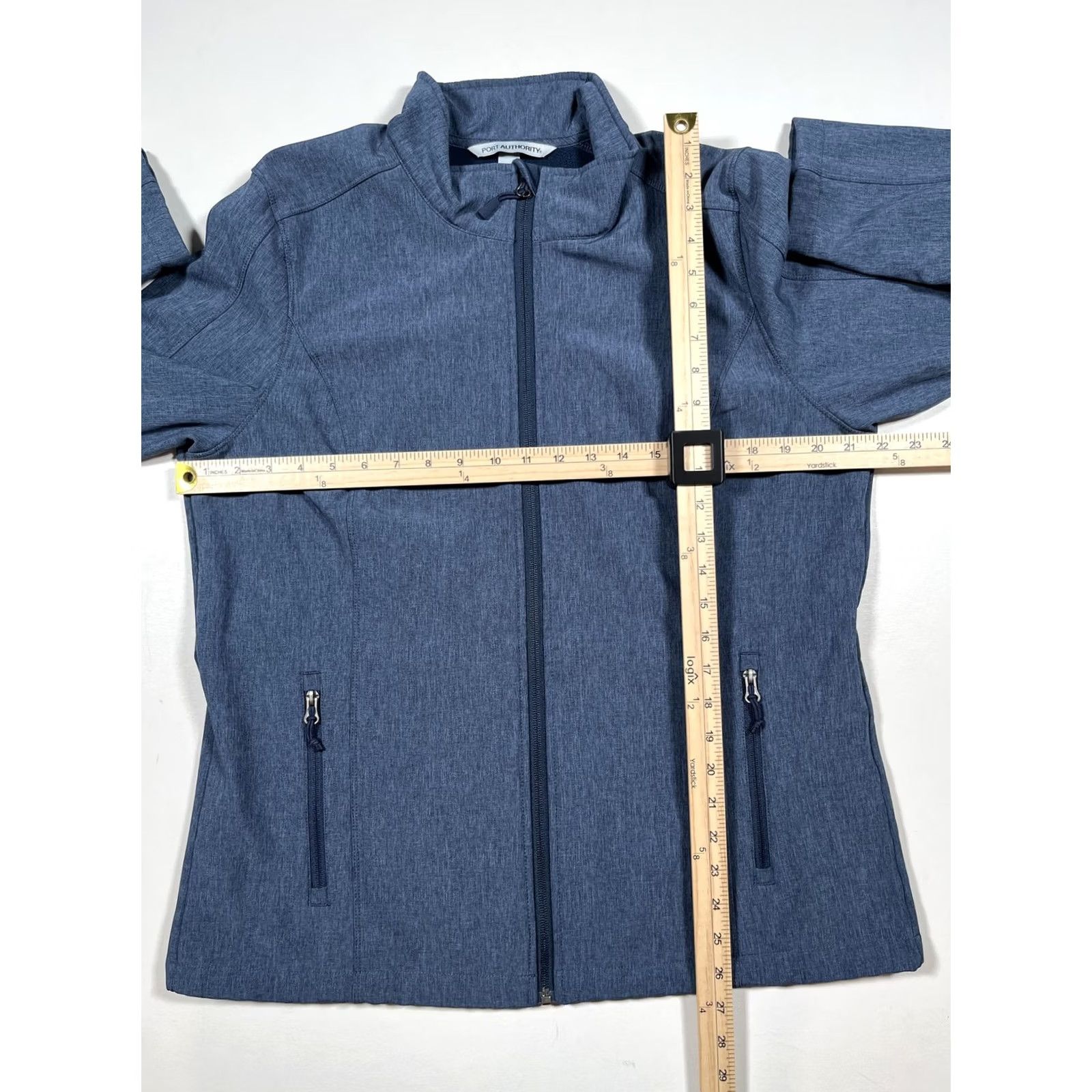 Port Authority Port Authority Jacket Womens XL Blue Heather Soft Shell Full Zip Pockets L317 Size XL / US 12-14 / IT 48-50 - 4 Thumbnail