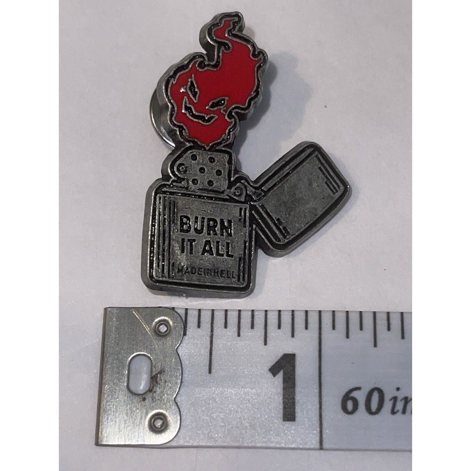 Other Burn It All Lighter Scary Halloween Pin Brooch Size ONE SIZE - 1 Preview