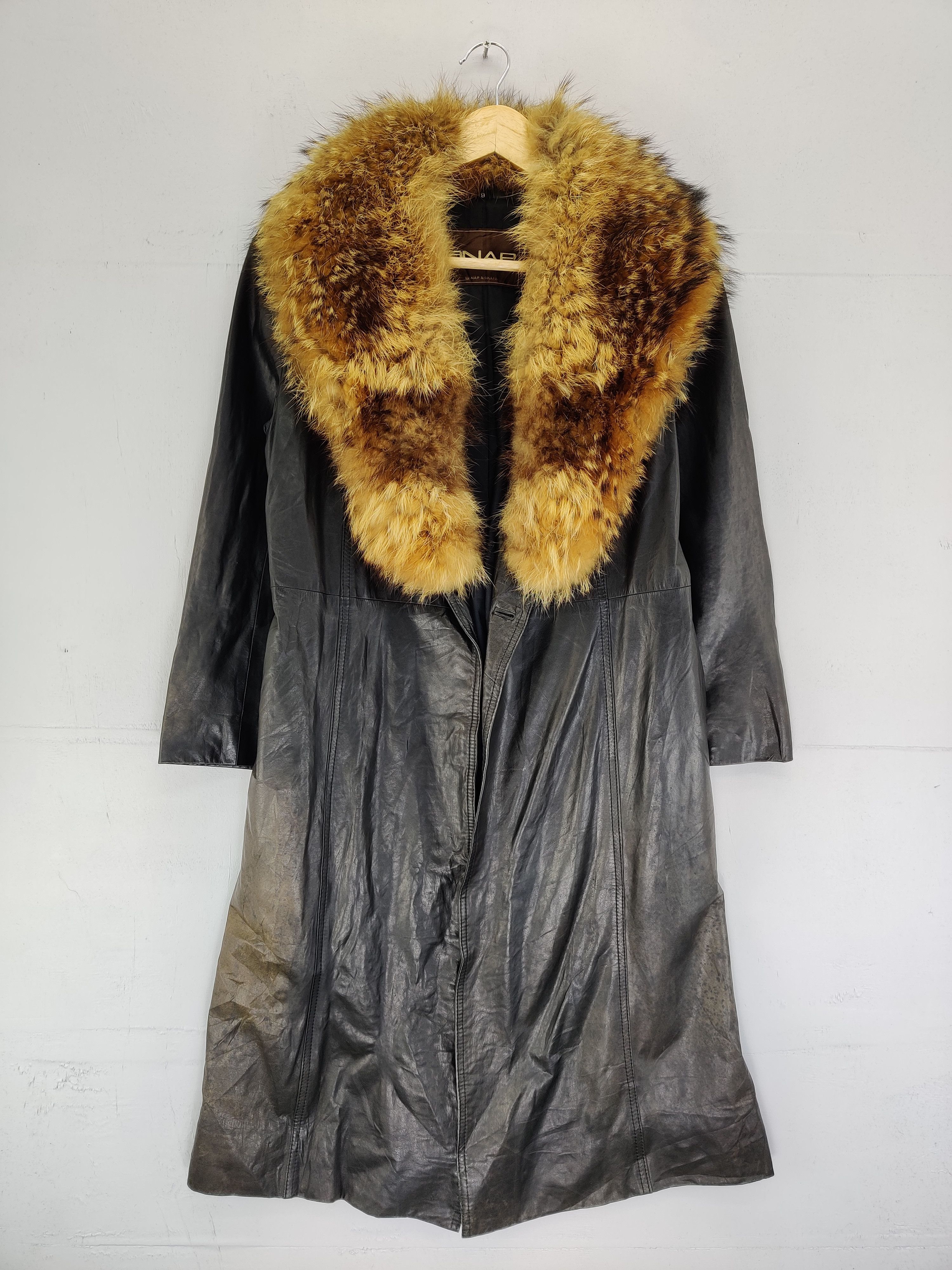 Japanese Brand Vintage Anap Leather Trench Coat Faux Fur Long Coat Size US S / EU 44-46 / 1 - 1 Thumbnail