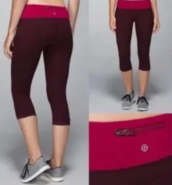 Designer Lululemon Womens Size 4 Crop Leggings Bumble Berry Size 27" / US 4 / IT 40 - 1 Thumbnail
