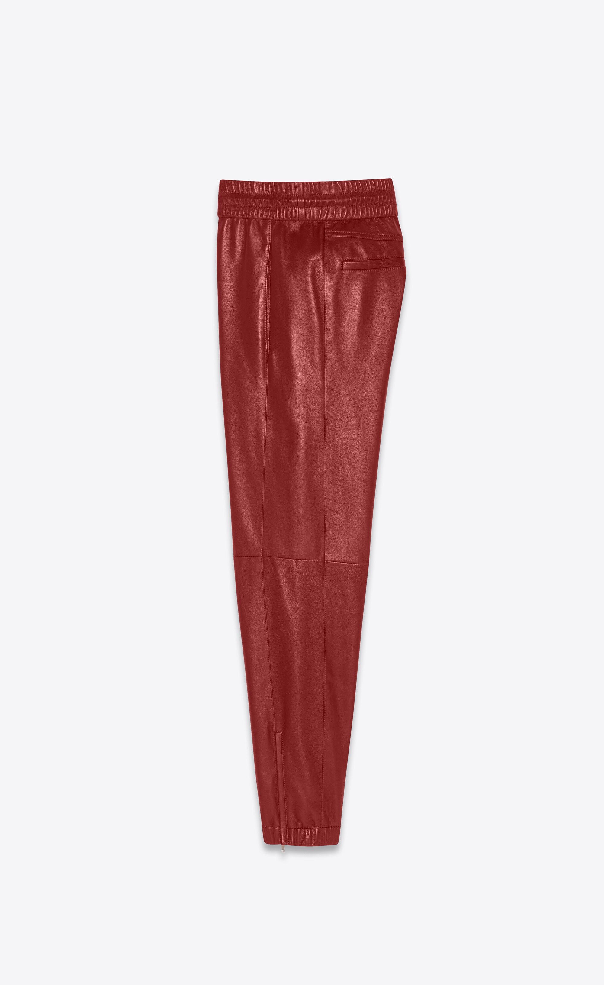 Saint Laurent Paris o1s1wg111224 Sweatpants & Joggers in Lambskin in Red Size US 30 / EU 46 - 2 Thumbnail