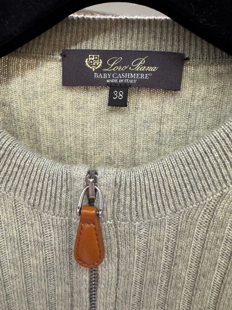 Loro Piana LORO PIANA Gray green cashmere zip sweater Size M / US 6-8 / IT 42-44 - 3 Thumbnail