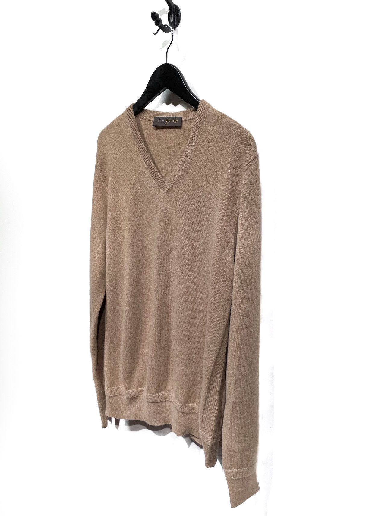Louis Vuitton Louis Vuitton Camel Cashmere V-neck Sweater Size US L / EU 52-54 / 3 - 2 Thumbnail