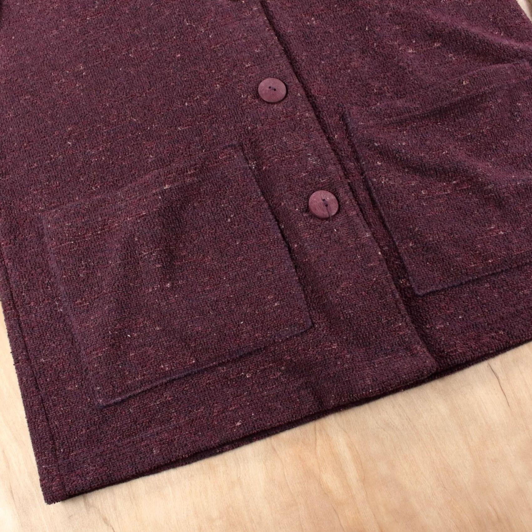 The Territory Ahead VTG Territory Ahead Coatigan Coat Terry Cloth Purple MEDIUM Womens 90s Chore Overcoat Jacket with Front Pockets Size M / US 6-8 / IT 42-44 - 4 Thumbnail
