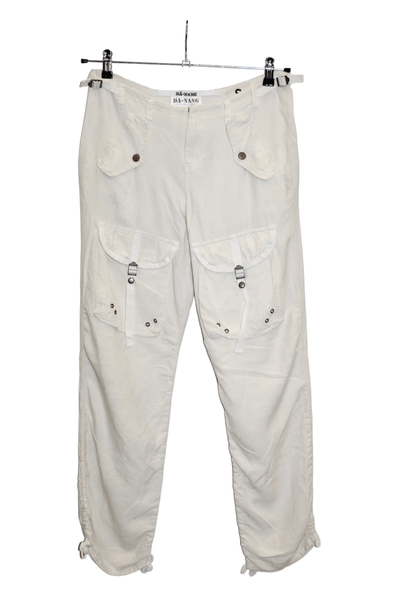 Japanese Brand Y2K🔥DA-NANG Surplus Indo Chine Cream Silk Cargo Pants Size US 30 / EU 46 - 1 Thumbnail