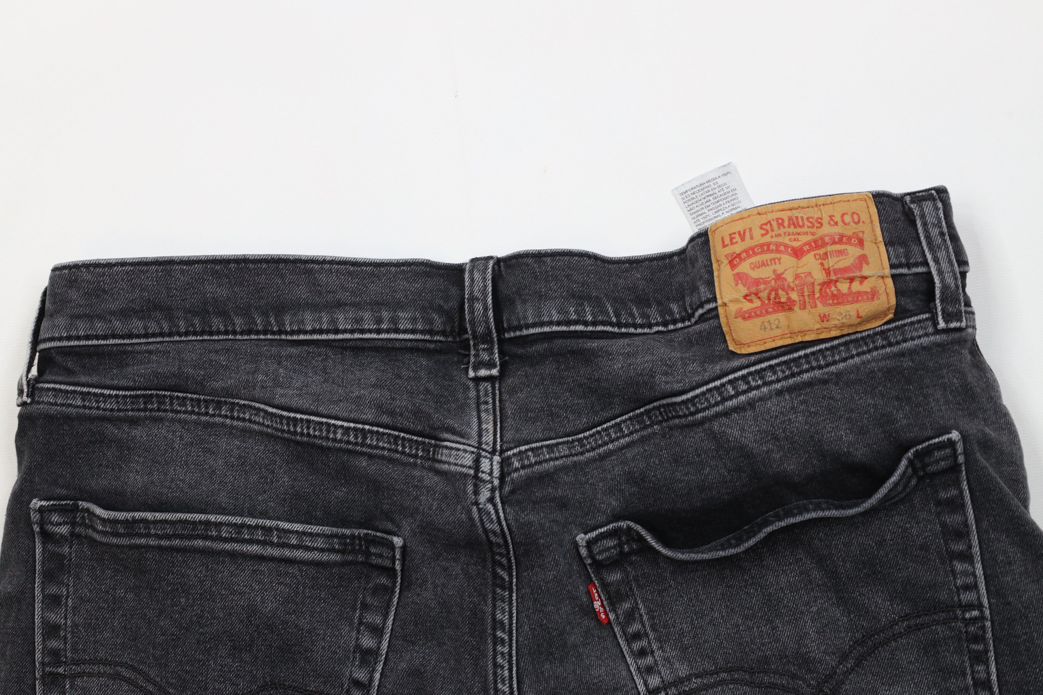Levi's Vintage Y2K Levis 412 Faded Above Knee Denim Shorts Black Size US 36 / EU 52 - 10 Thumbnail